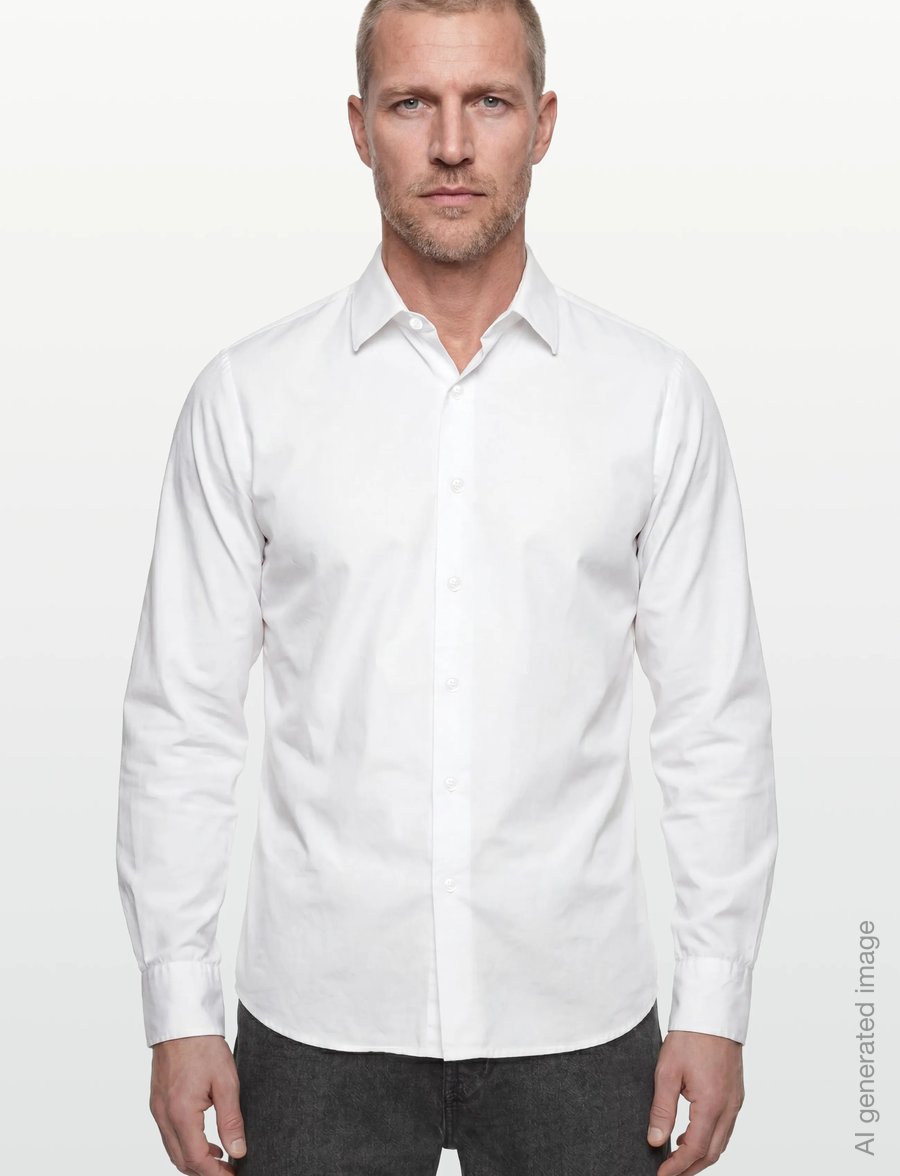 Filippa K - Slim Washed Cotton Shirt - tavalised t-särgid - white - 3