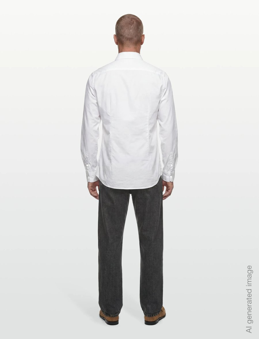 Filippa K - Slim Washed Cotton Shirt - tavalised t-särgid - white - 4