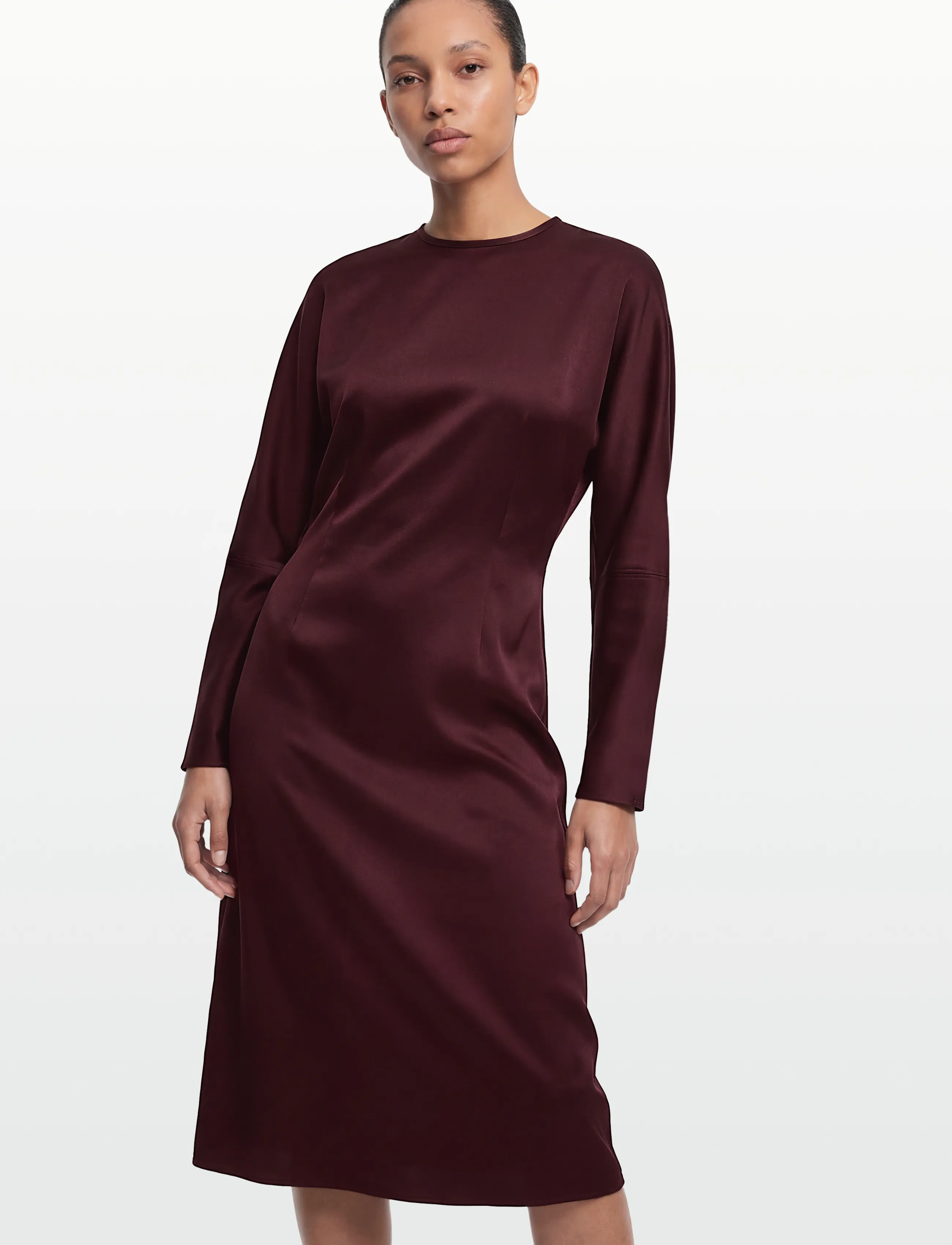 Filippa K - Batwing Dress - midi dresses - dark burgundy - 3