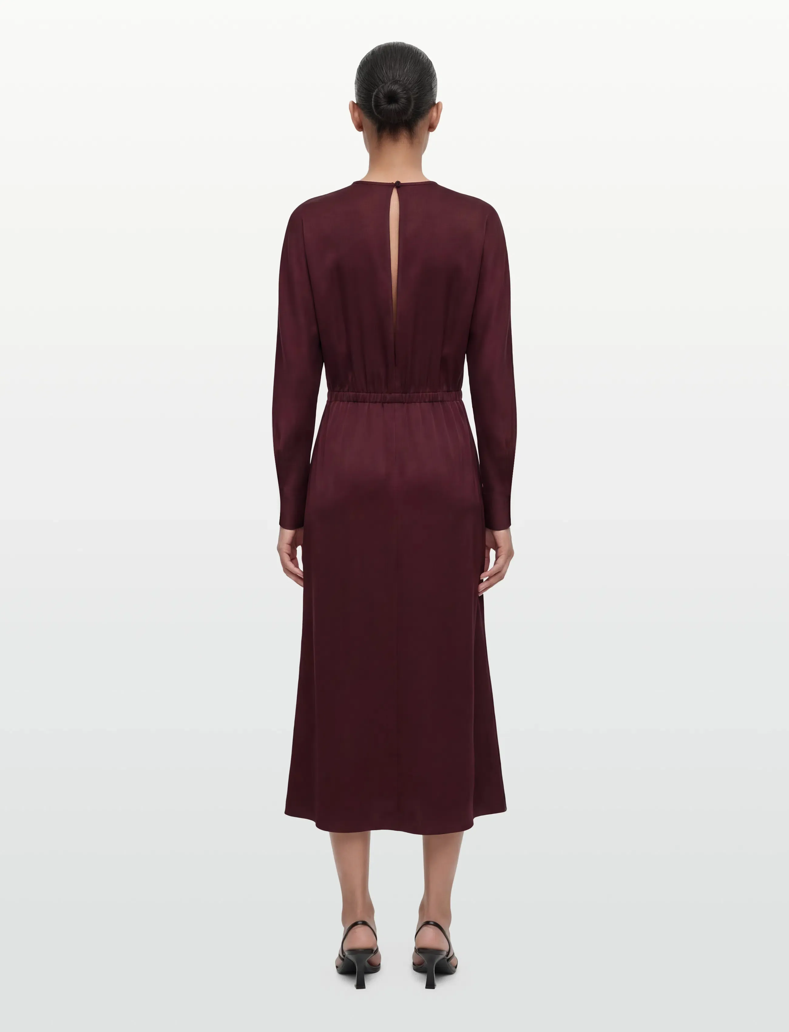Filippa K - Batwing Dress - midi dresses - dark burgundy - 4