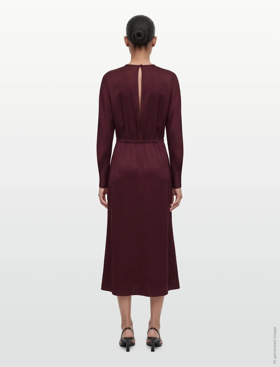 Filippa K - Batwing Dress - midi-kleider - dark burgundy - 4