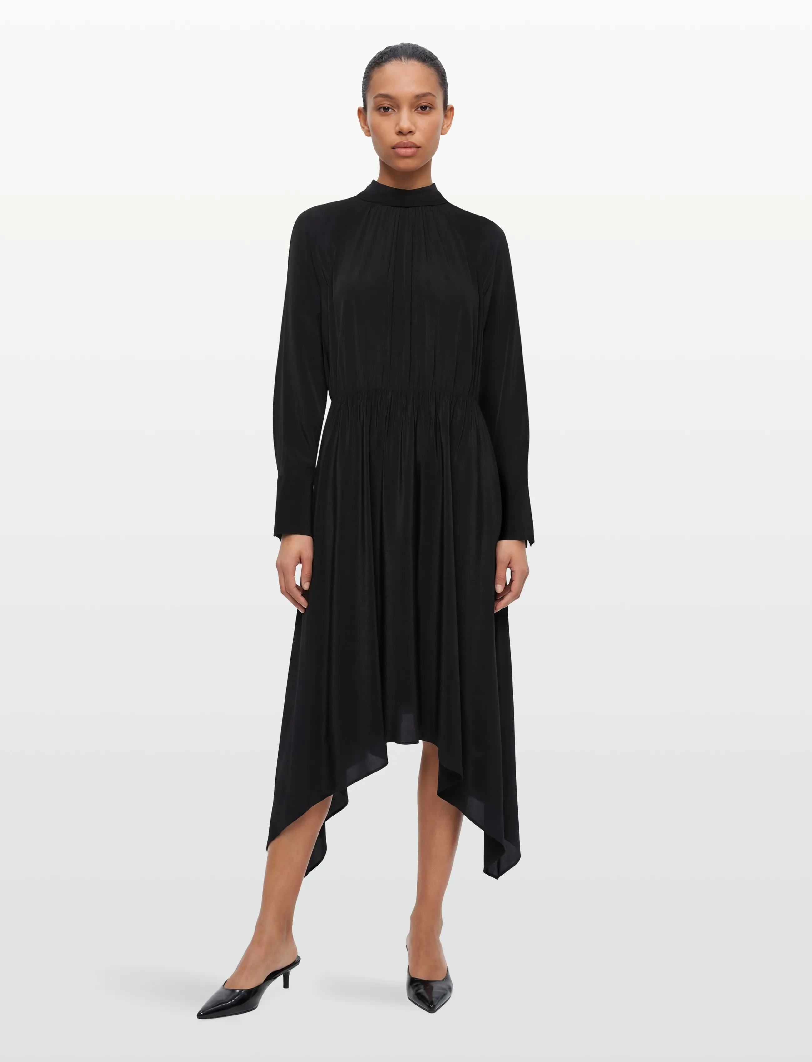 Filippa K Tie Neck Scarf Dress - Modern femininity - BLACK / black