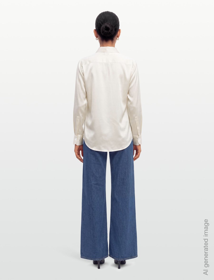 Filippa K - Silk Shirt - pikkade varrukatega särgid - ivory - 4