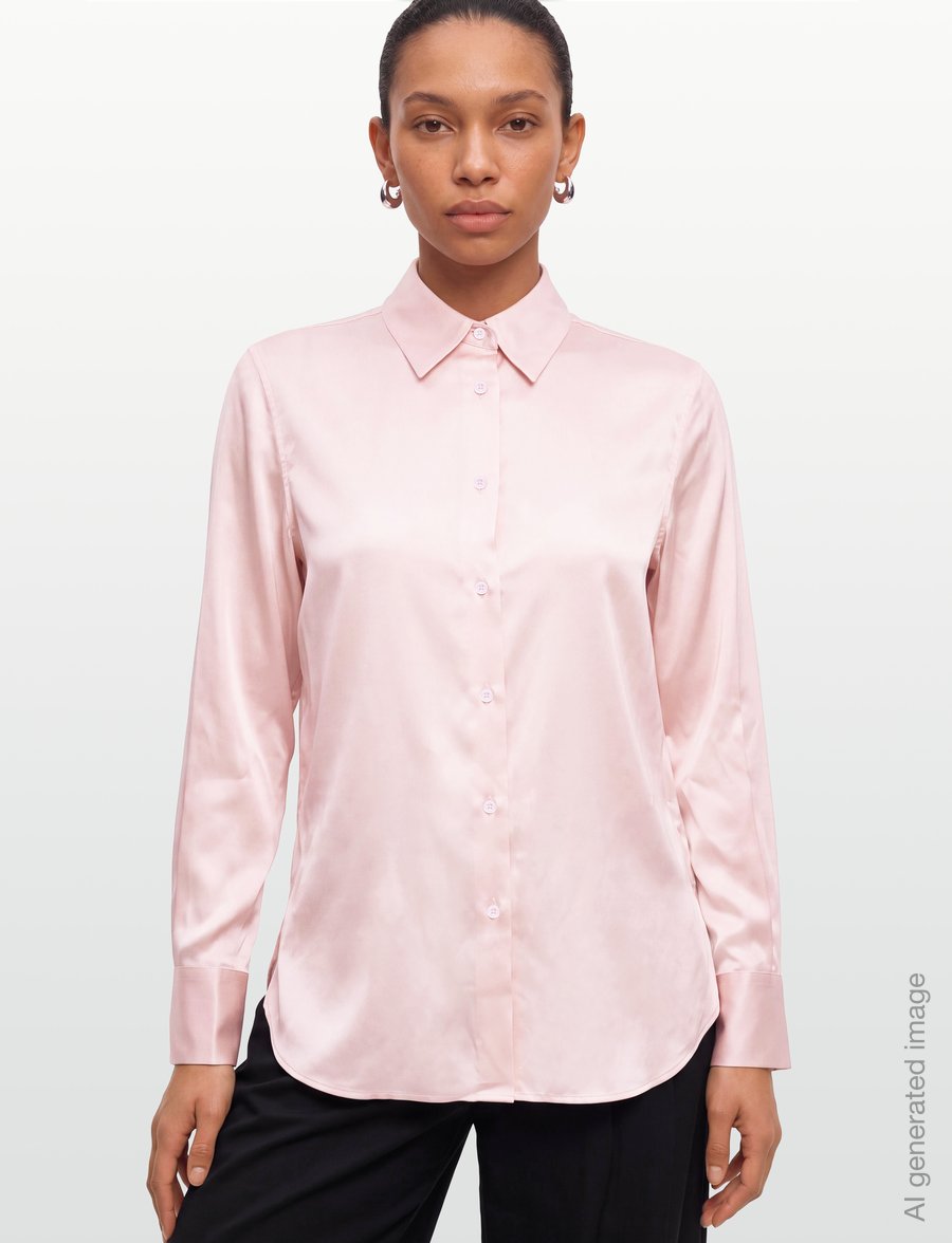 Filippa K - Silk Shirt - langärmlige hemden - light pink - 3