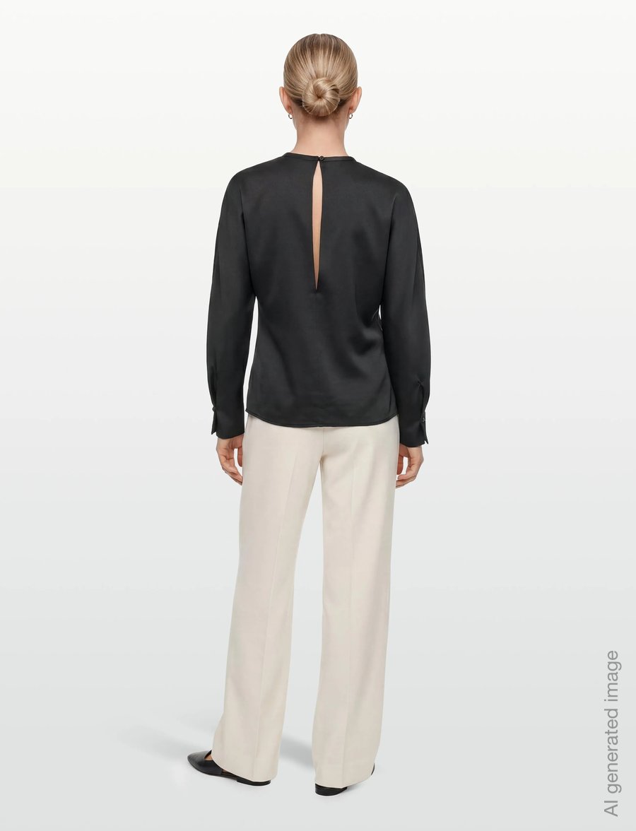Filippa K - Batwing Top - langärmelige blusen - black - 4