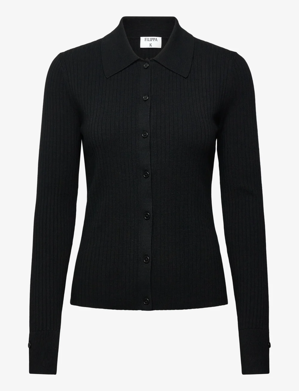 Filippa K - Ribbed Knit Shirt - jakas - black - 0