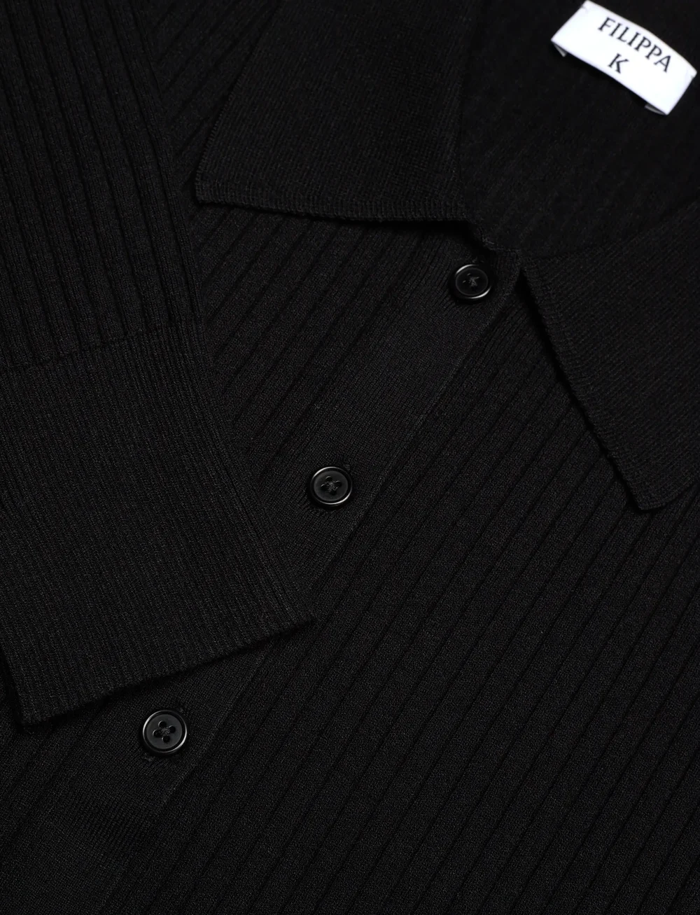 Filippa K - Ribbed Knit Shirt - jakas - black - 2