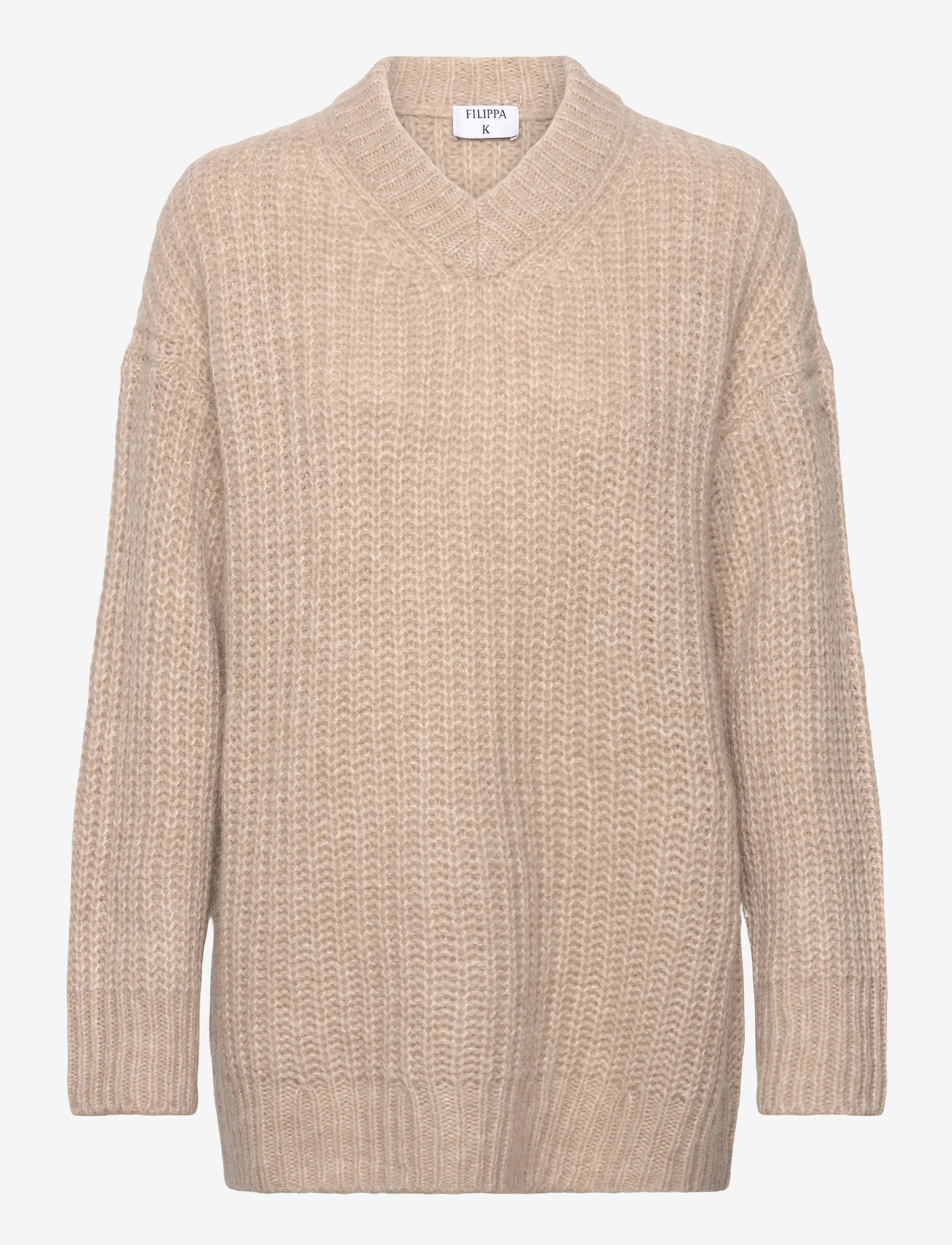 Filippa K - Soft Alpaca V-Neck Sweater - tröjor - light beige - 0