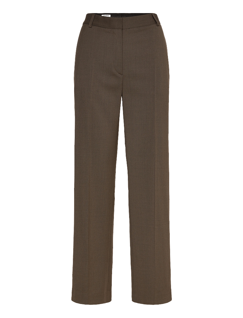 Filippa K - Hutton Wool Blend Trousers - laia säärega püksid - walnut brown - 0