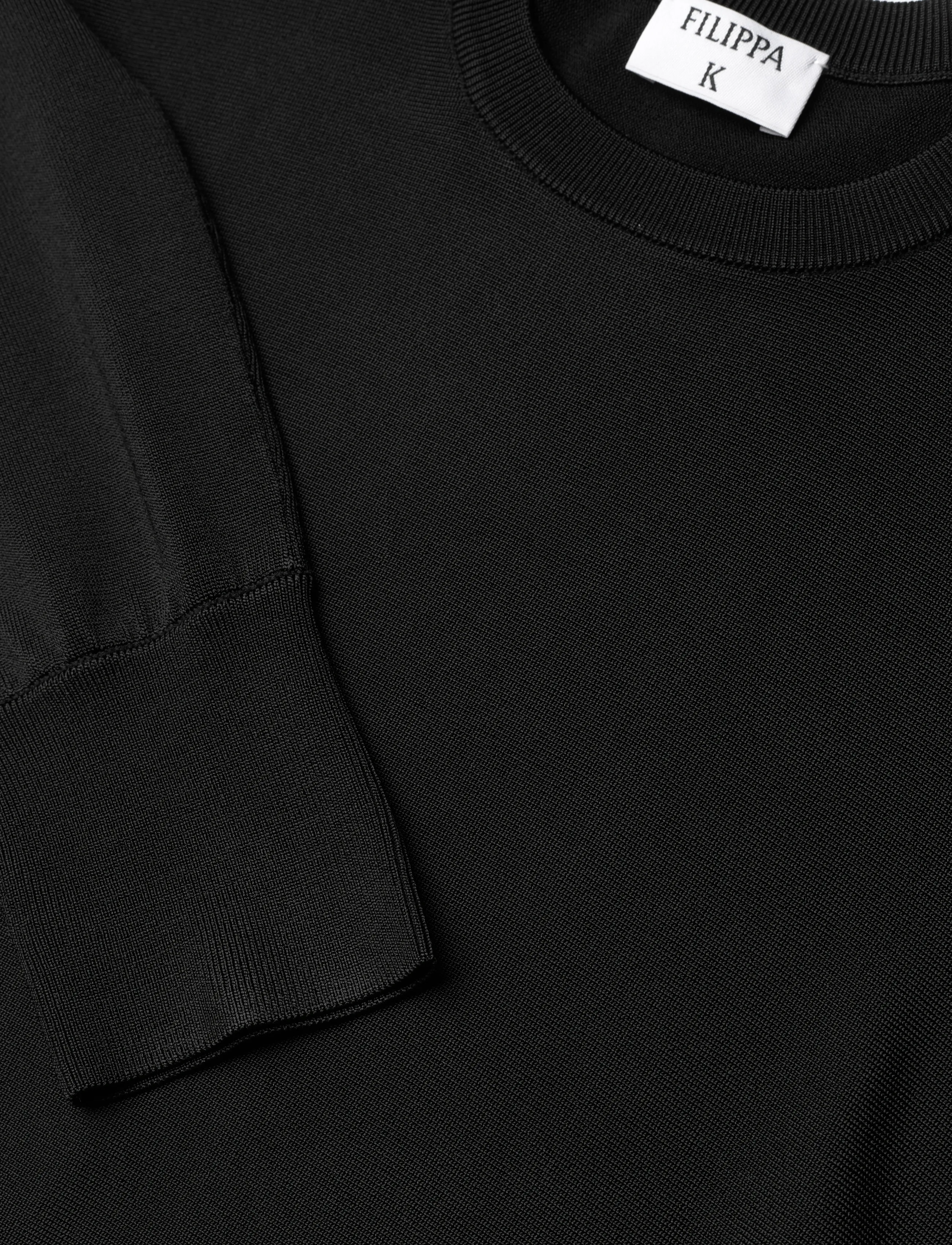 Filippa K - Batwing Knit Sweater - tröjor - black - 2