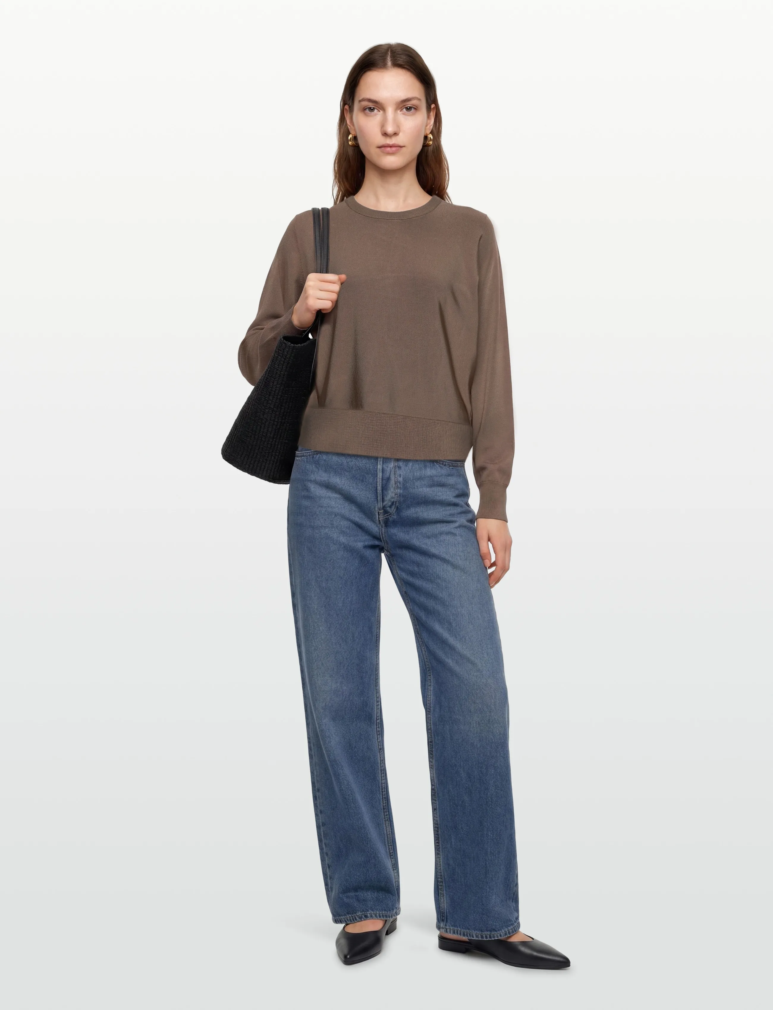 Filippa K - Batwing Knit Sweater - džemprid - taupe grey - 0