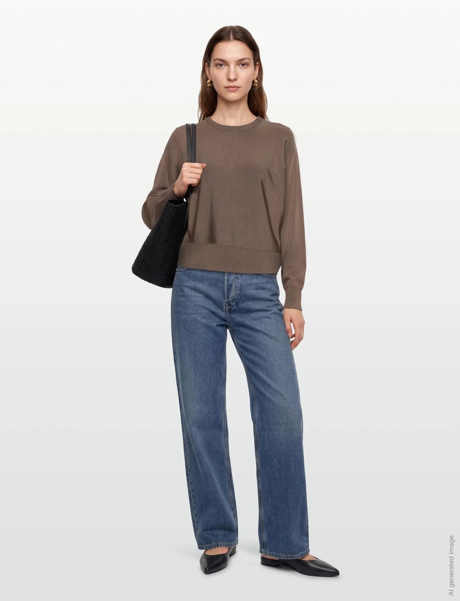 Filippa K - Batwing Knit Sweater - pullover - taupe grey - 0