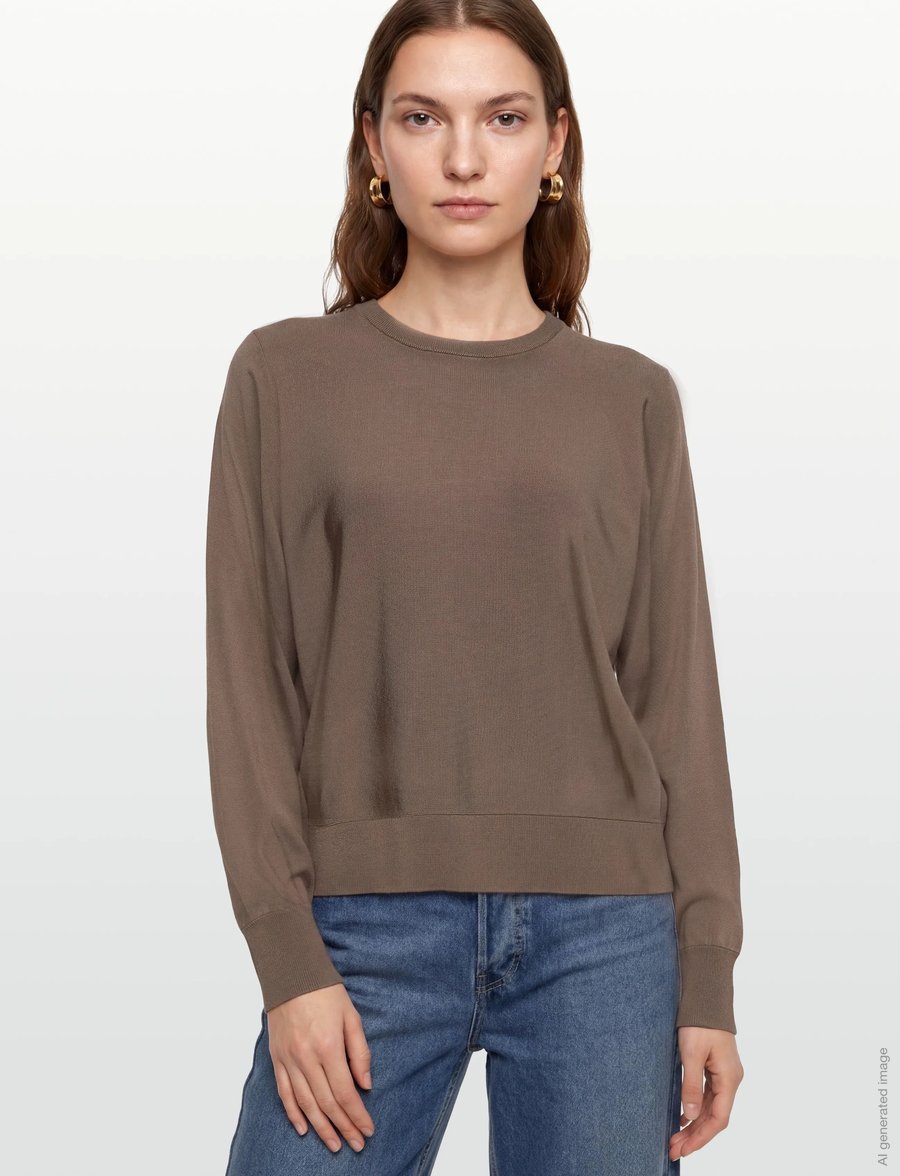 Filippa K - Batwing Knit Sweater - pullover - taupe grey - 3