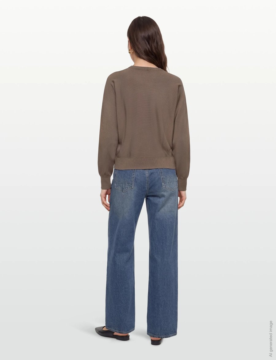Filippa K - Batwing Knit Sweater - pullover - taupe grey - 4