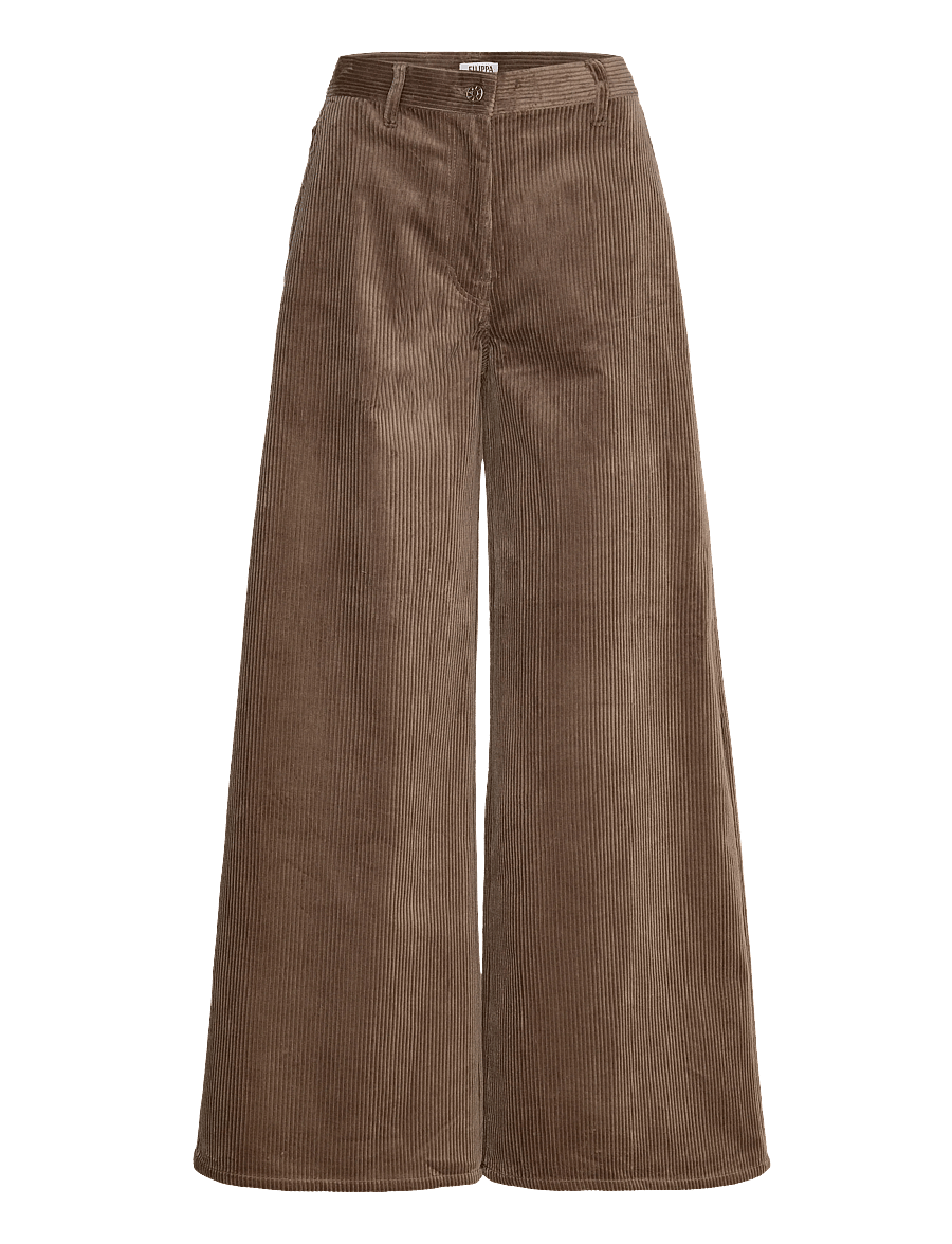 Filippa K - Wide Leg Corduroy Trousers - vakosamettihousut - taupe grey - 0