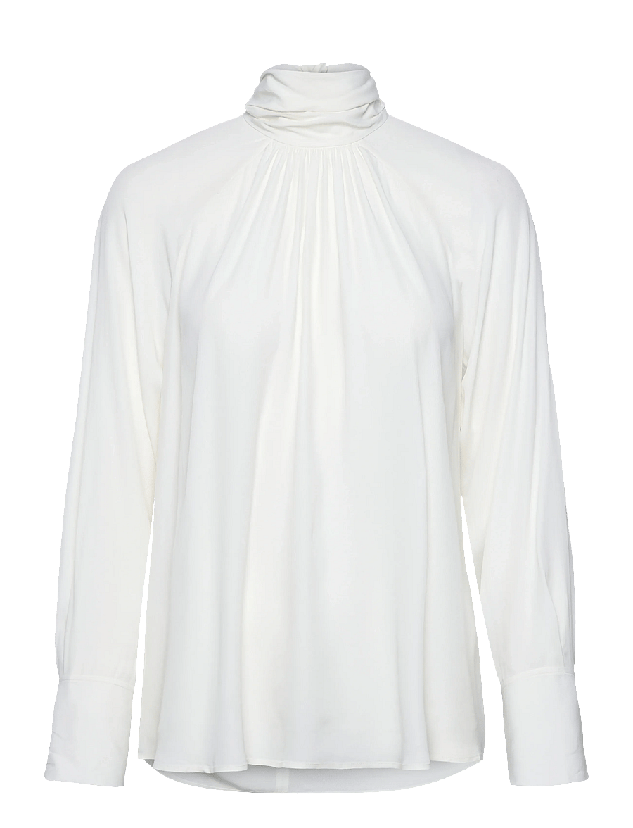Filippa K - Tie Neck Blouse - långärmade blusar - off-white - 1