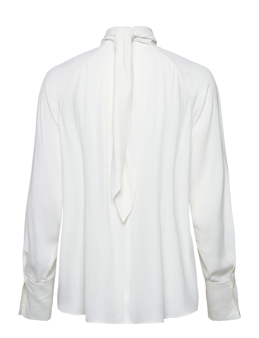 Filippa K - Tie Neck Blouse - långärmade blusar - off-white - 2