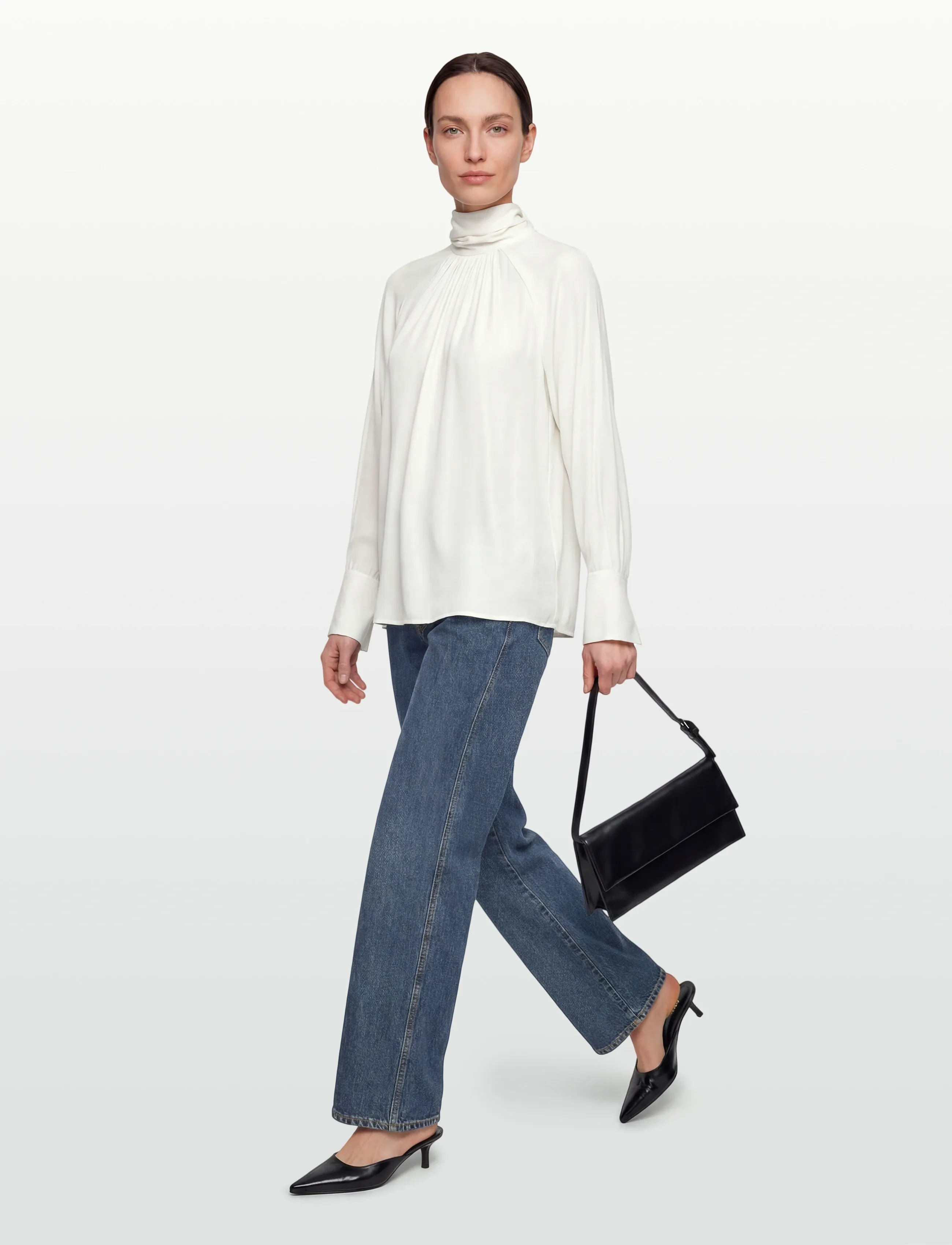 Filippa K Tie Neck Blouse - Långärmade blusar - OFF-WHITE / white
