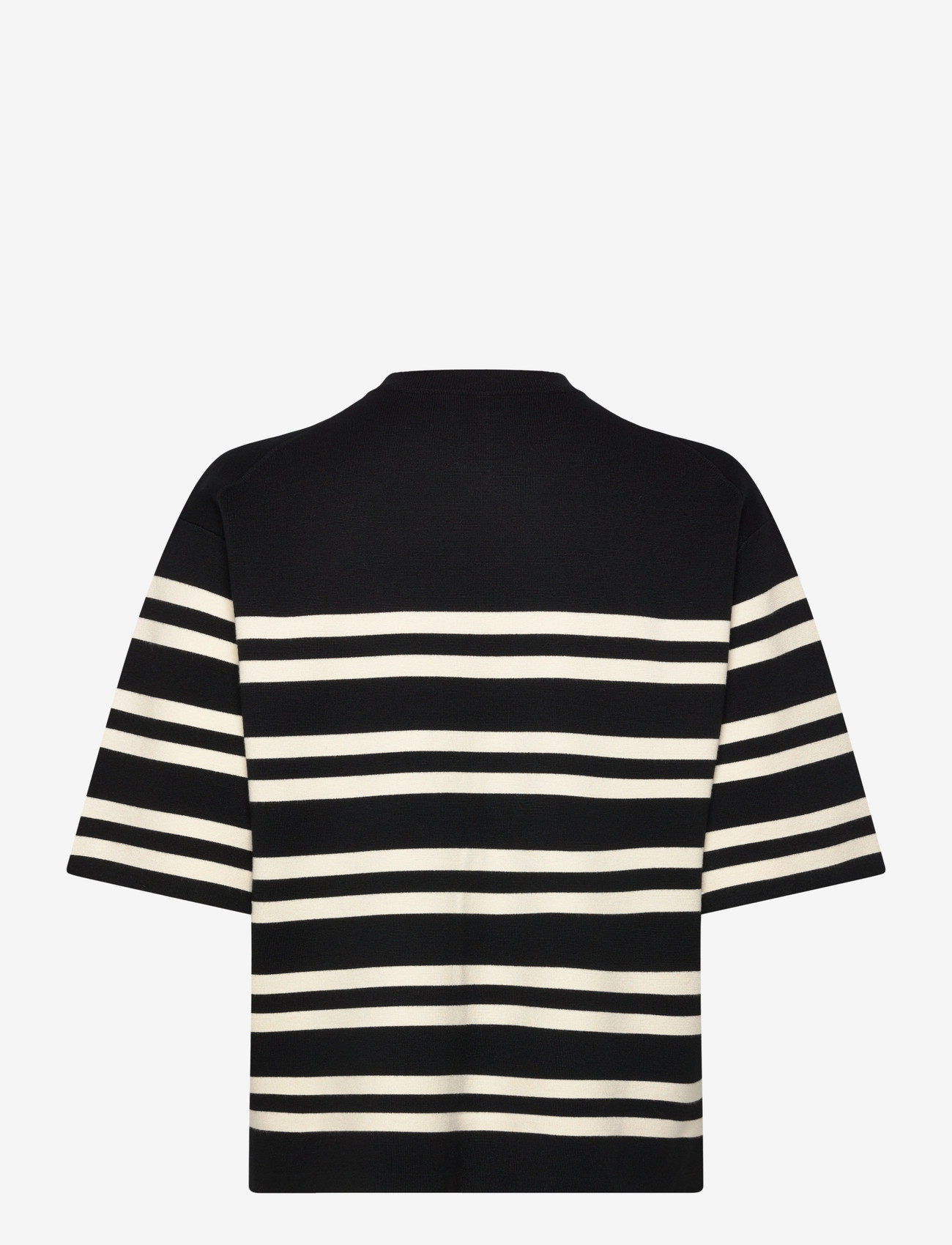 Filippa K - Milano Knit T-shirt - t-shirts - black/white - 1
