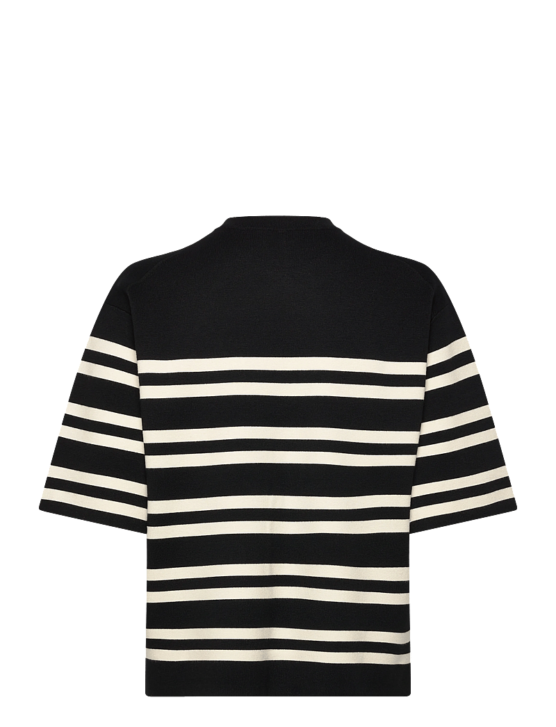 Filippa K - Milano Knit T-shirt - t-shirts - black/white - 1