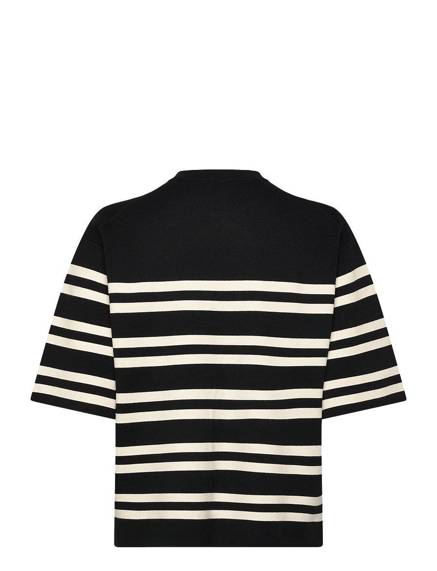 Filippa K - Milano Knit T-shirt - t-shirts - black/white - 2