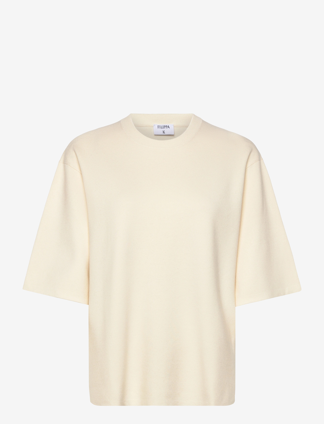 Filippa K - Milano Knit T-shirt - t-shirts - calico white - 0