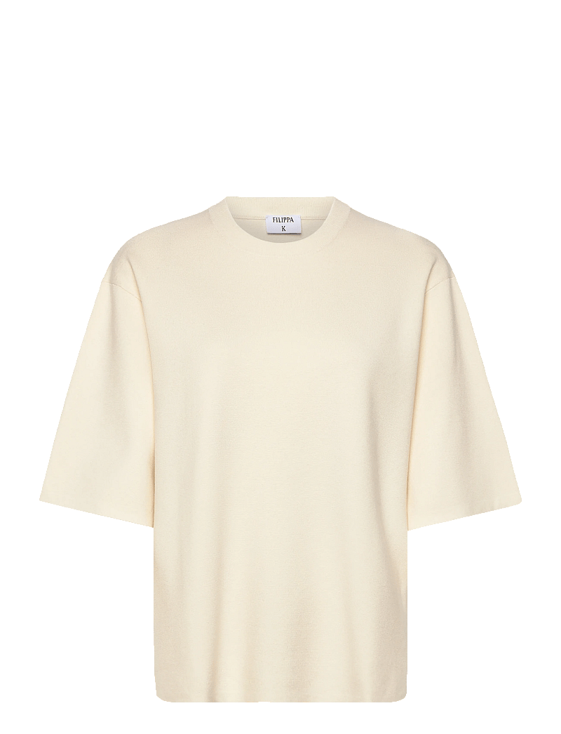 Filippa K - Milano Knit T-shirt - t-shirts - calico white - 0