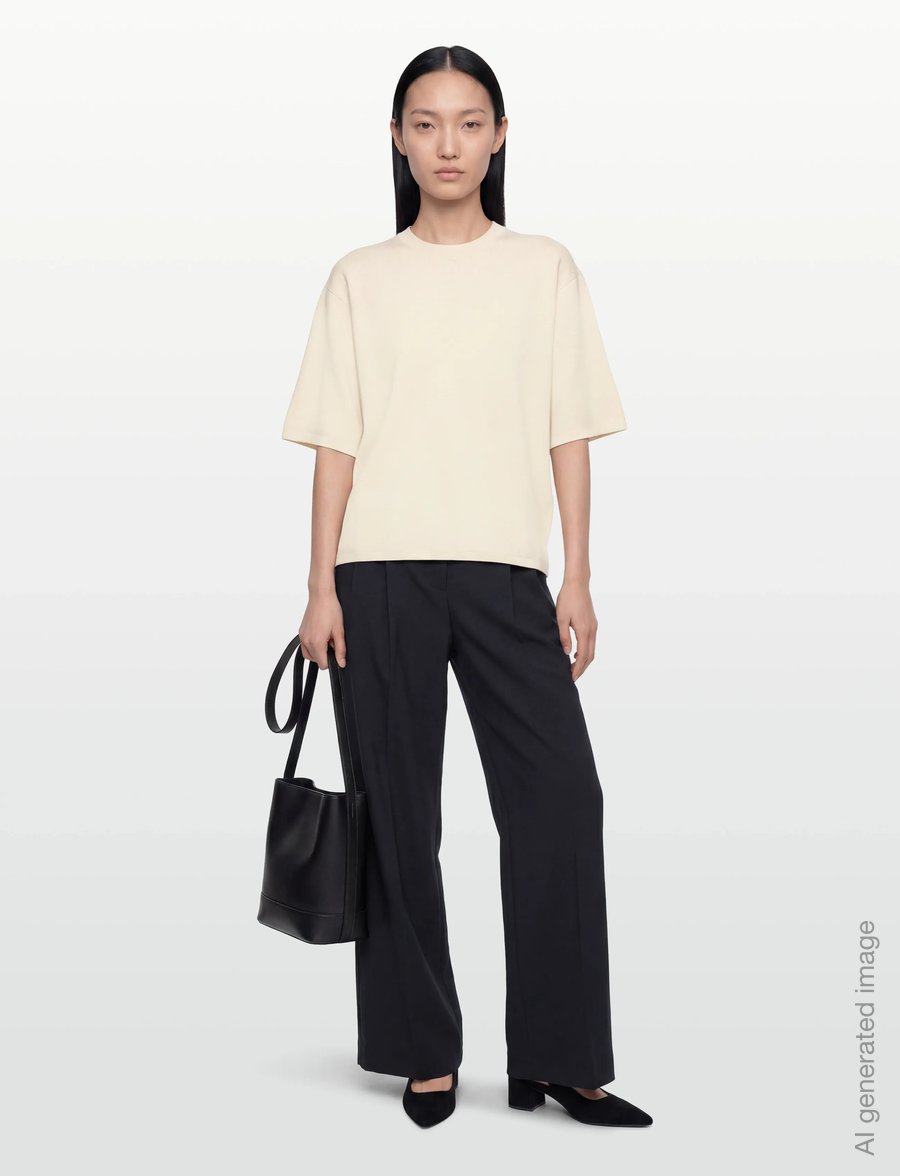 Filippa K - Milano Knit T-shirt - t-shirts - calico white - 0