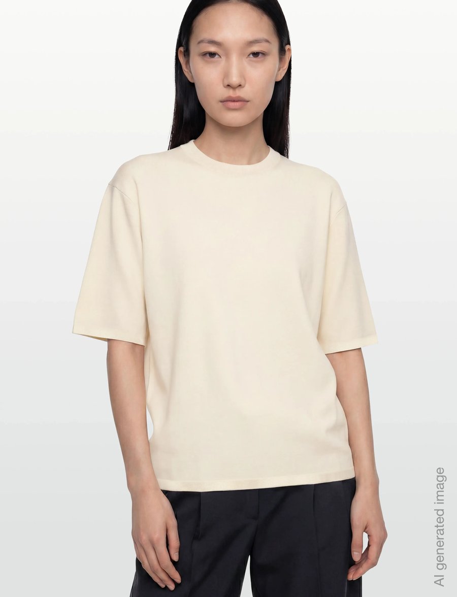 Filippa K - Milano Knit T-shirt - t-shirts - calico white - 3