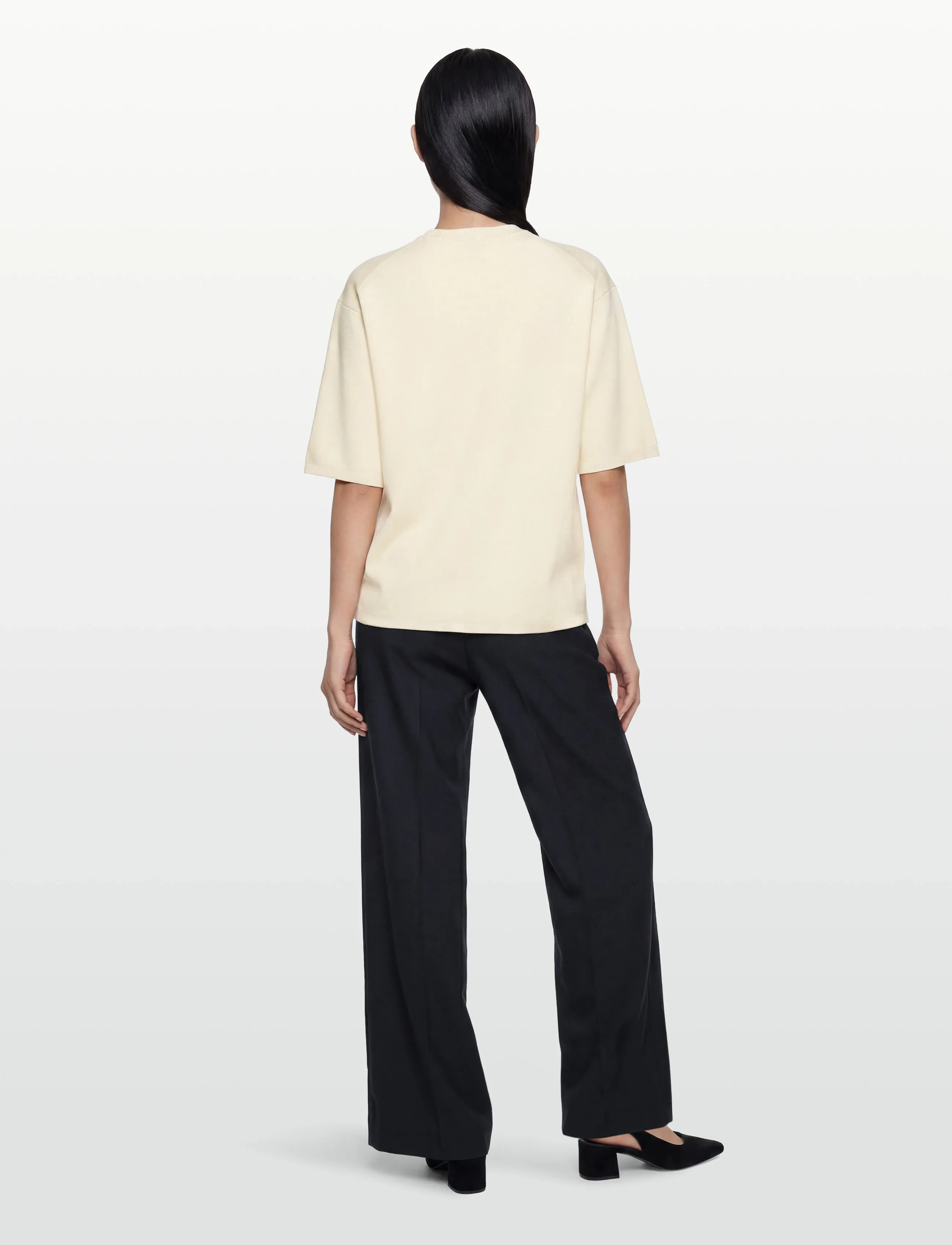 Filippa K - Milano Knit T-shirt - t-shirts & tops - calico white - 4