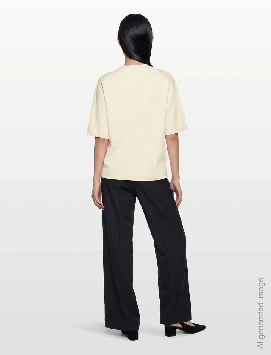 Filippa K - Milano Knit T-shirt - t-shirts - calico white - 4