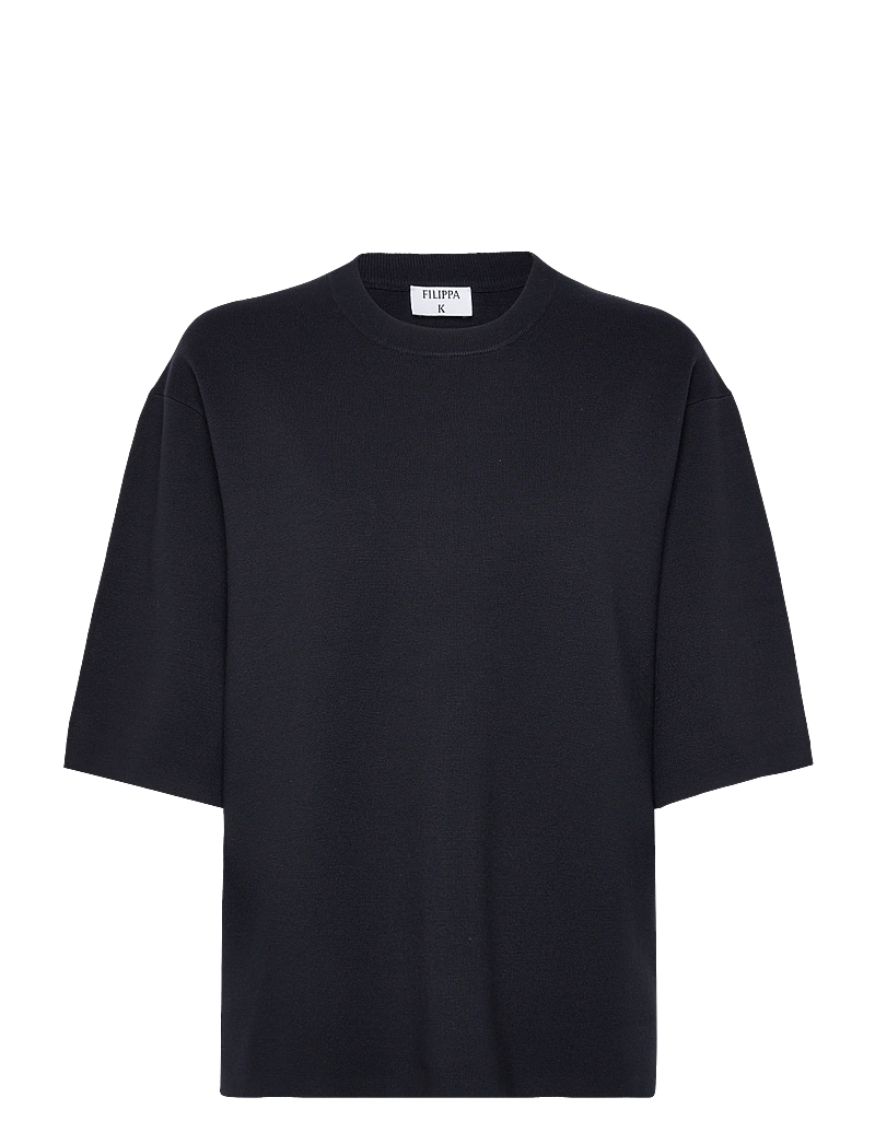 Filippa K - Milano Knit T-shirt - t-shirts & tops - navy - 0