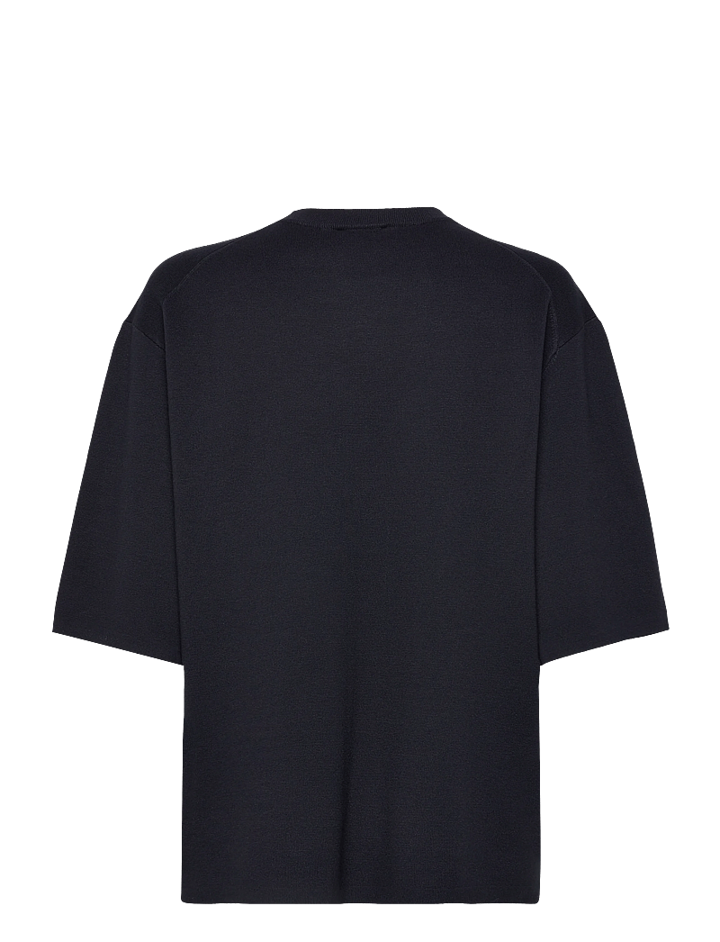 Filippa K - Milano Knit T-shirt - t-shirts & tops - navy - 1
