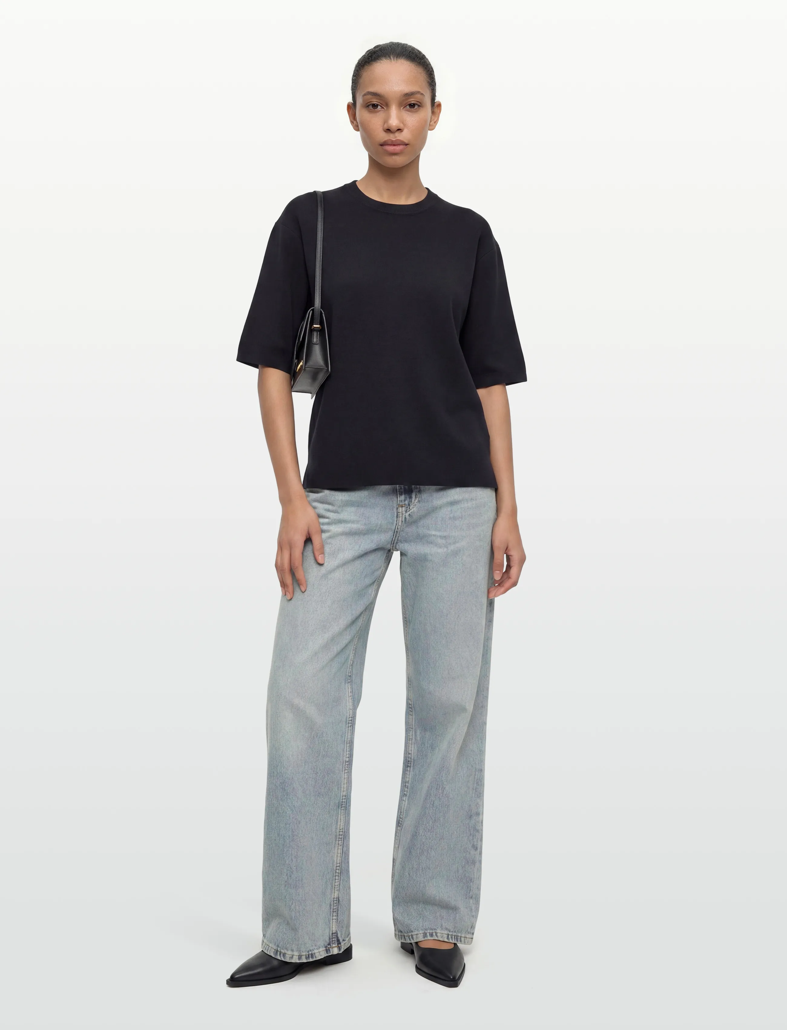Filippa K Milano Knit T-shirt - T-shirts - NAVY / navy