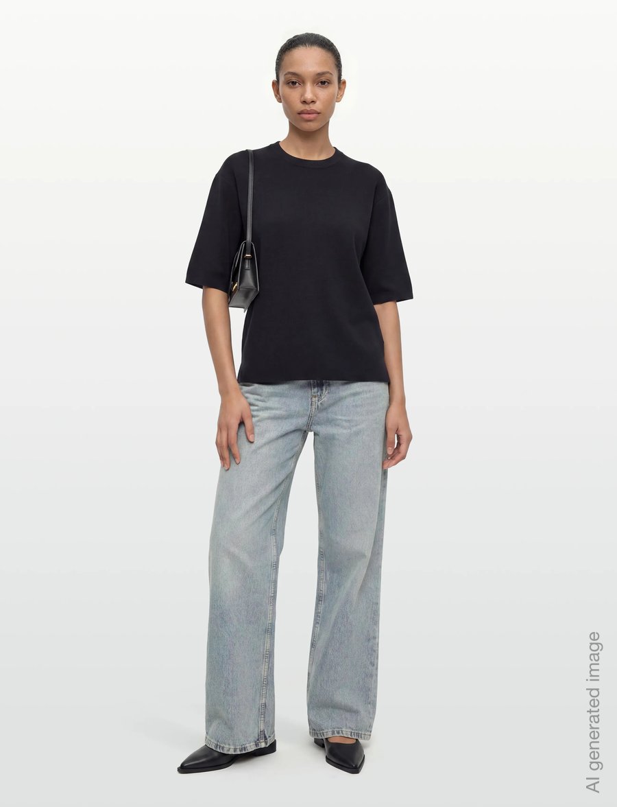 Filippa K - Milano Knit T-shirt - t-shirts - navy - 0