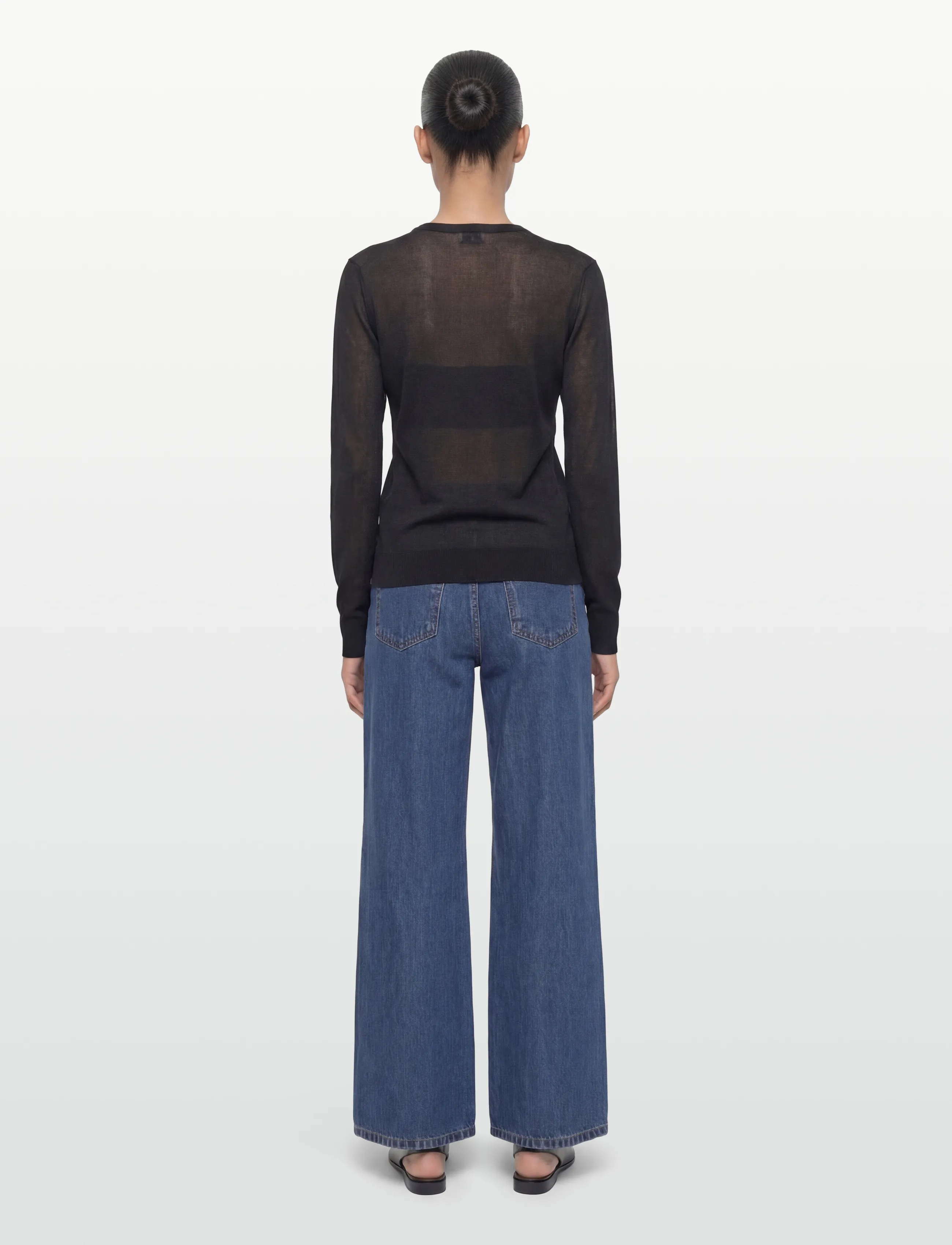 Filippa K - Sheer Knit Henley - pullover - black - 4