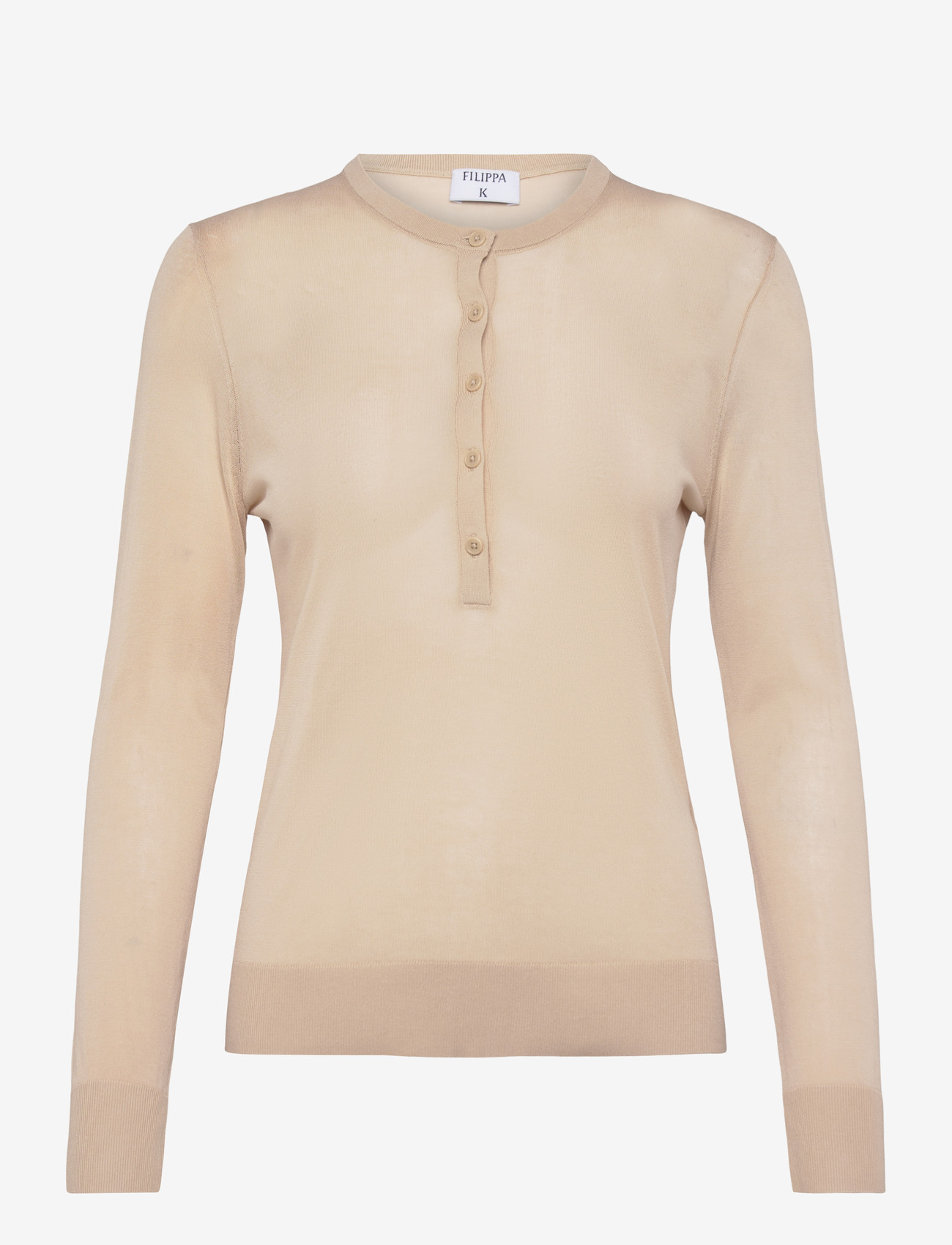 Filippa K - Sheer Knit Henley - pullover - pearl beige - 0