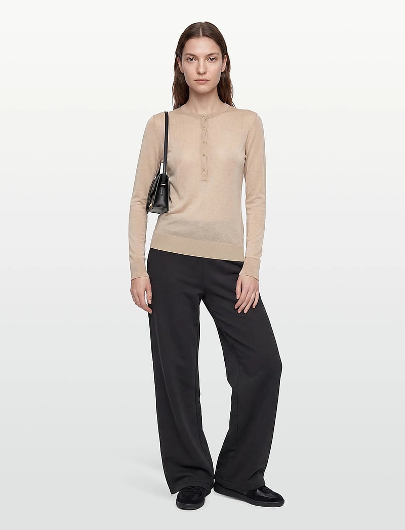 Filippa K - Sheer Knit Henley - pullover - pearl beige - 0