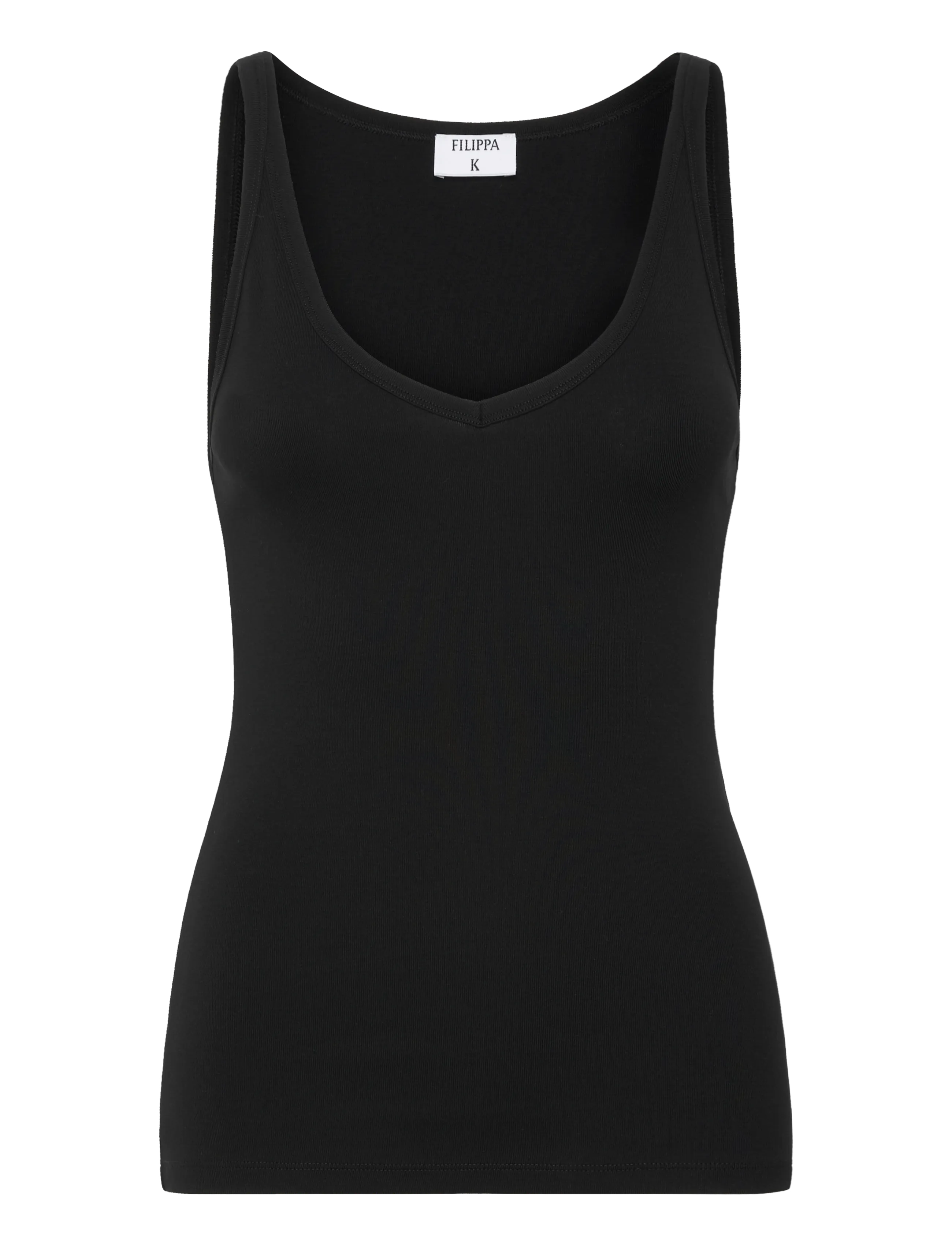Filippa K V-Neck Tank - Tøj - BLACK / black