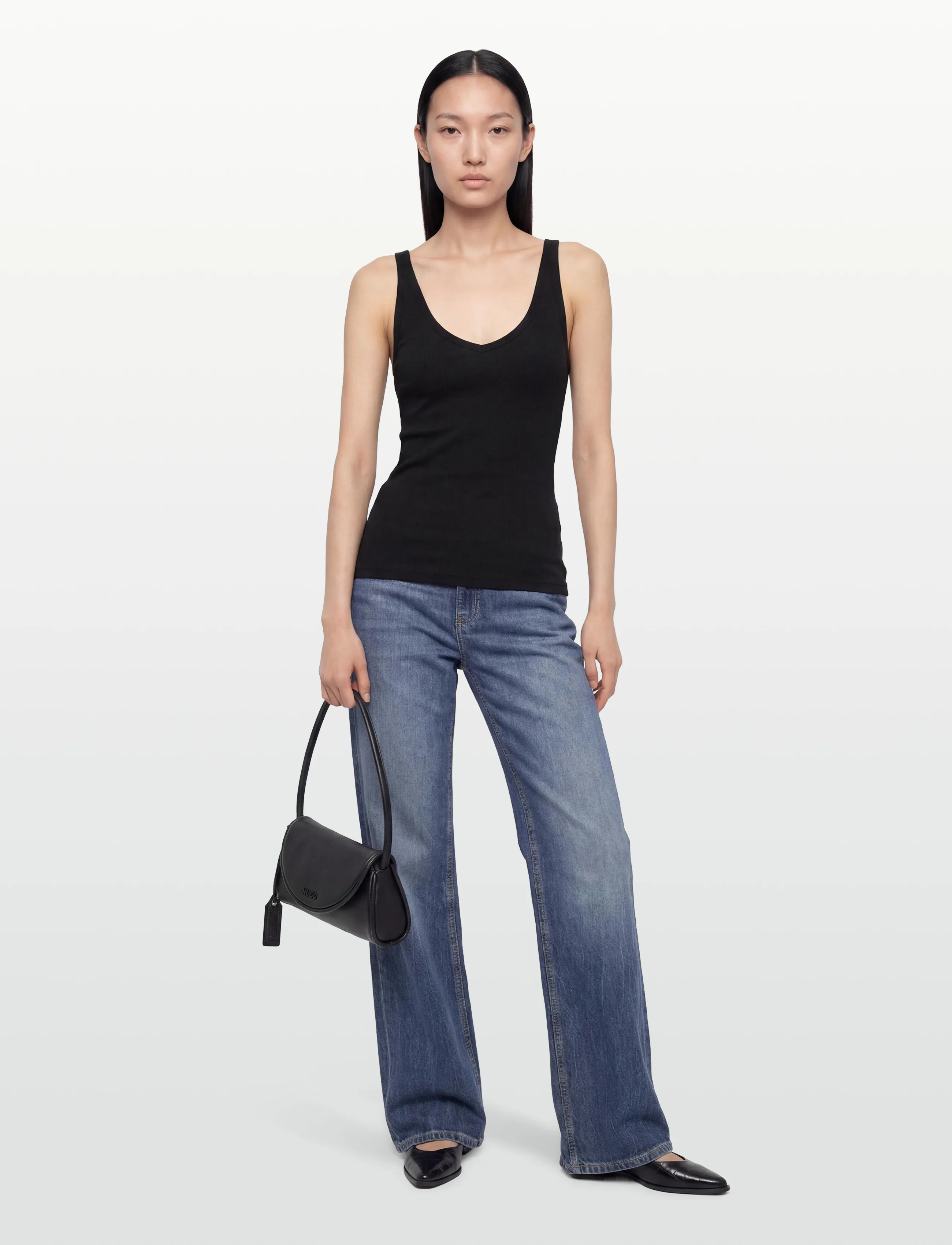 Filippa K V-Neck Tank - T-shirts & Toppar - BLACK / black