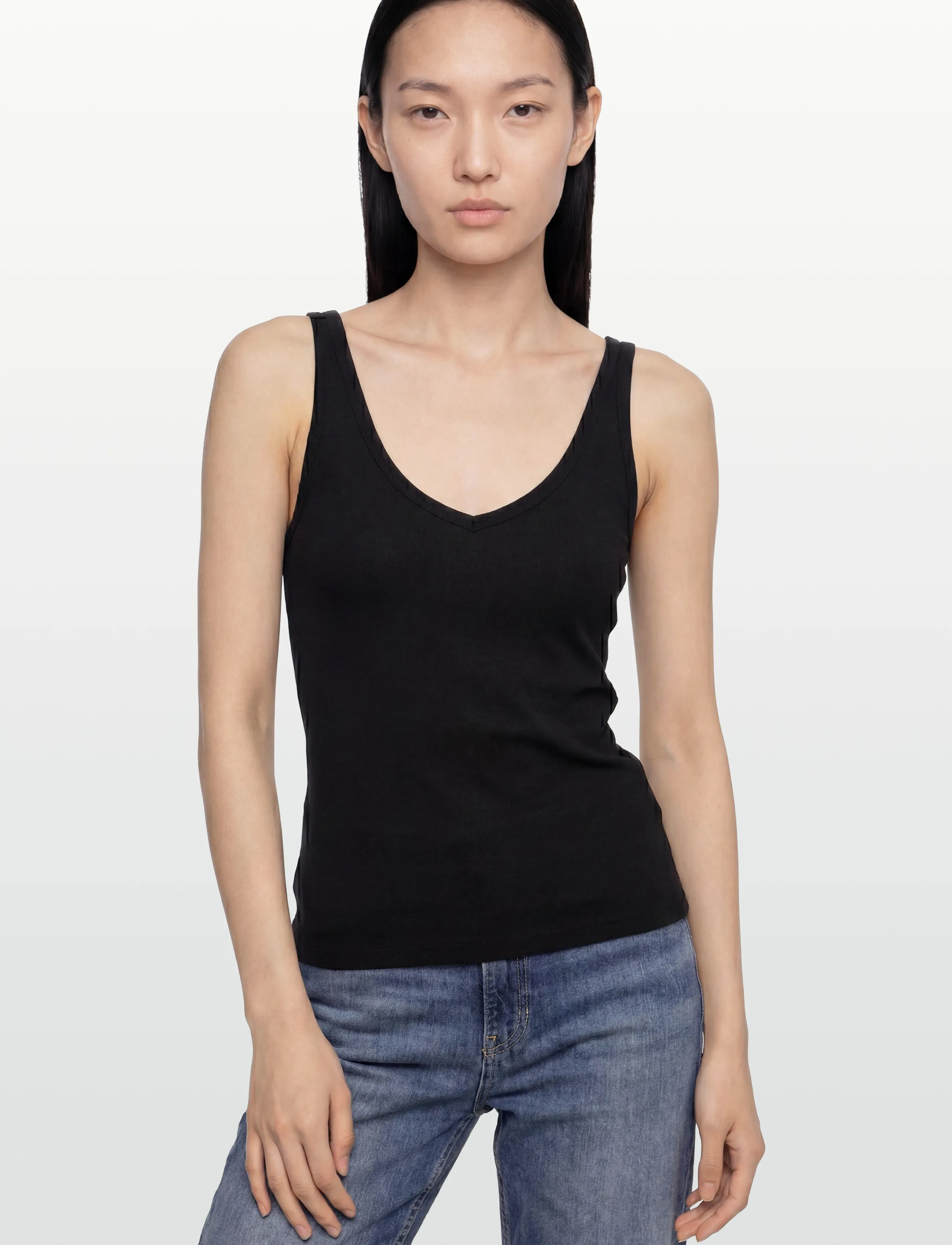Filippa K - V-Neck Tank - palaidinukės be rankovių - black - 3