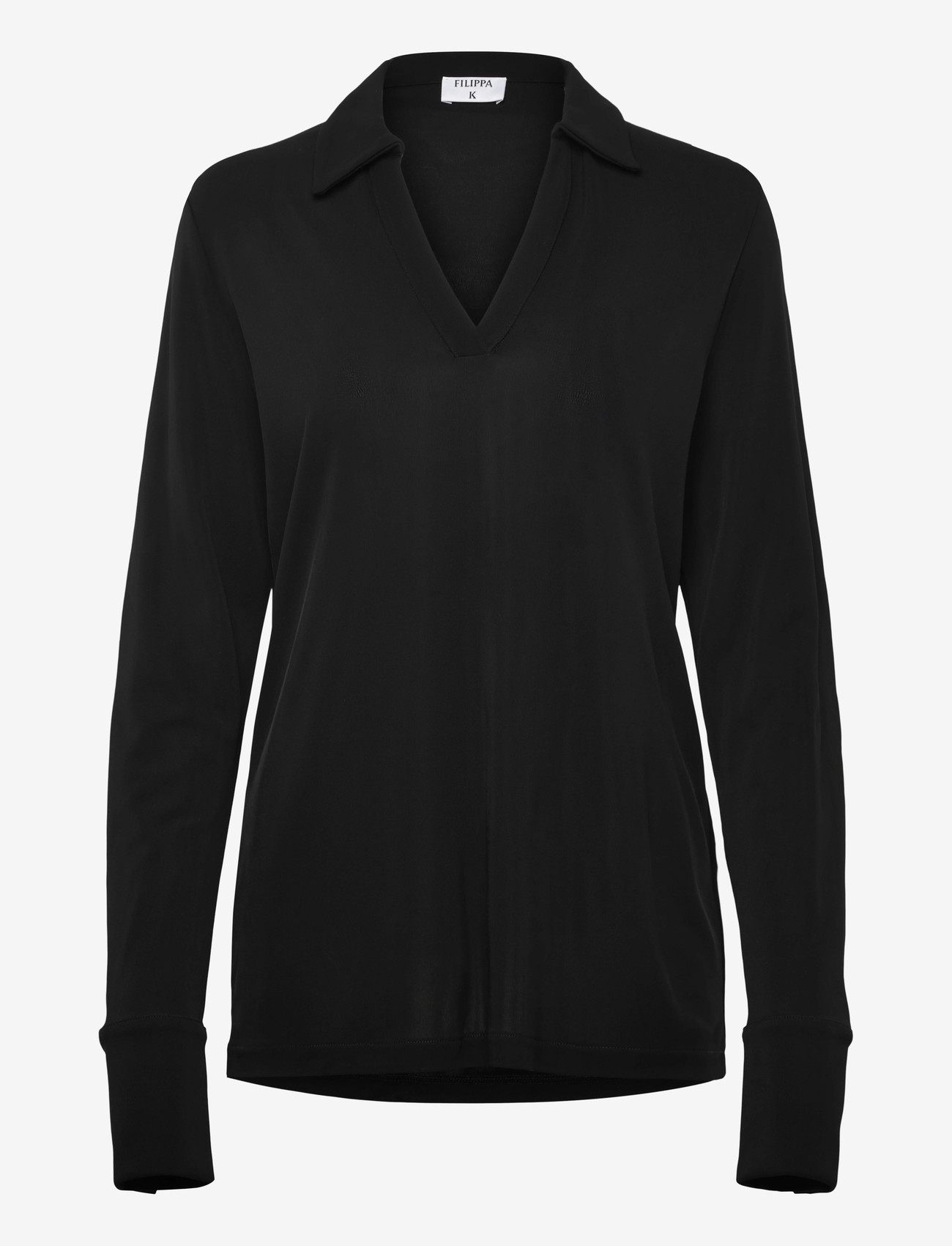 Filippa K - Crépe Jersey Shirt - jeanshemden - black - 0