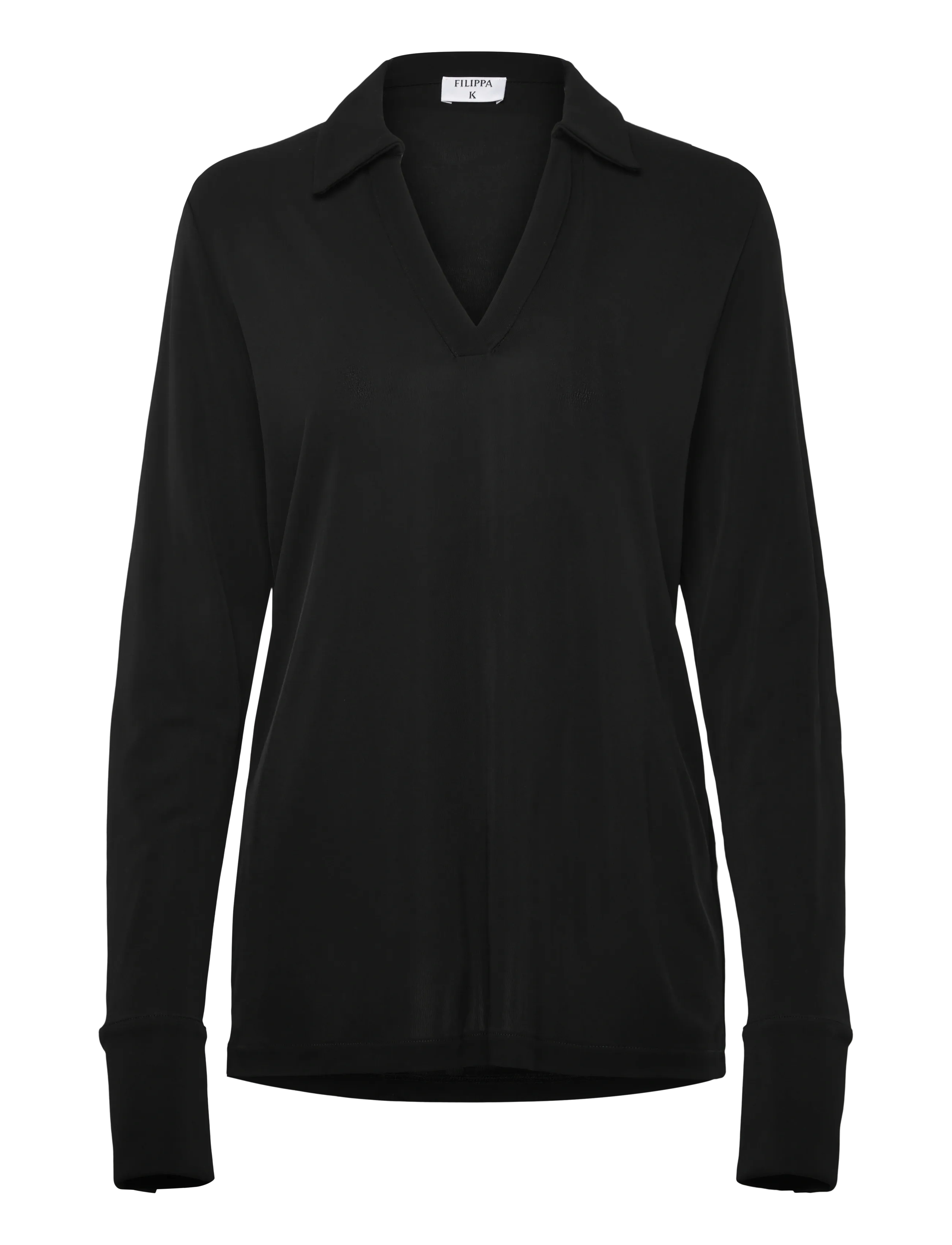 Filippa K Crépe Jersey Shirt - Tøj - BLACK / black
