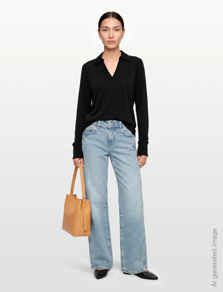 Filippa K - Crépe Jersey Shirt - denimskjorter - black - 0