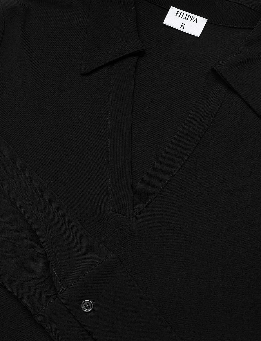 Filippa K - Crépe Jersey Shirt - denimskjorter - black - 5