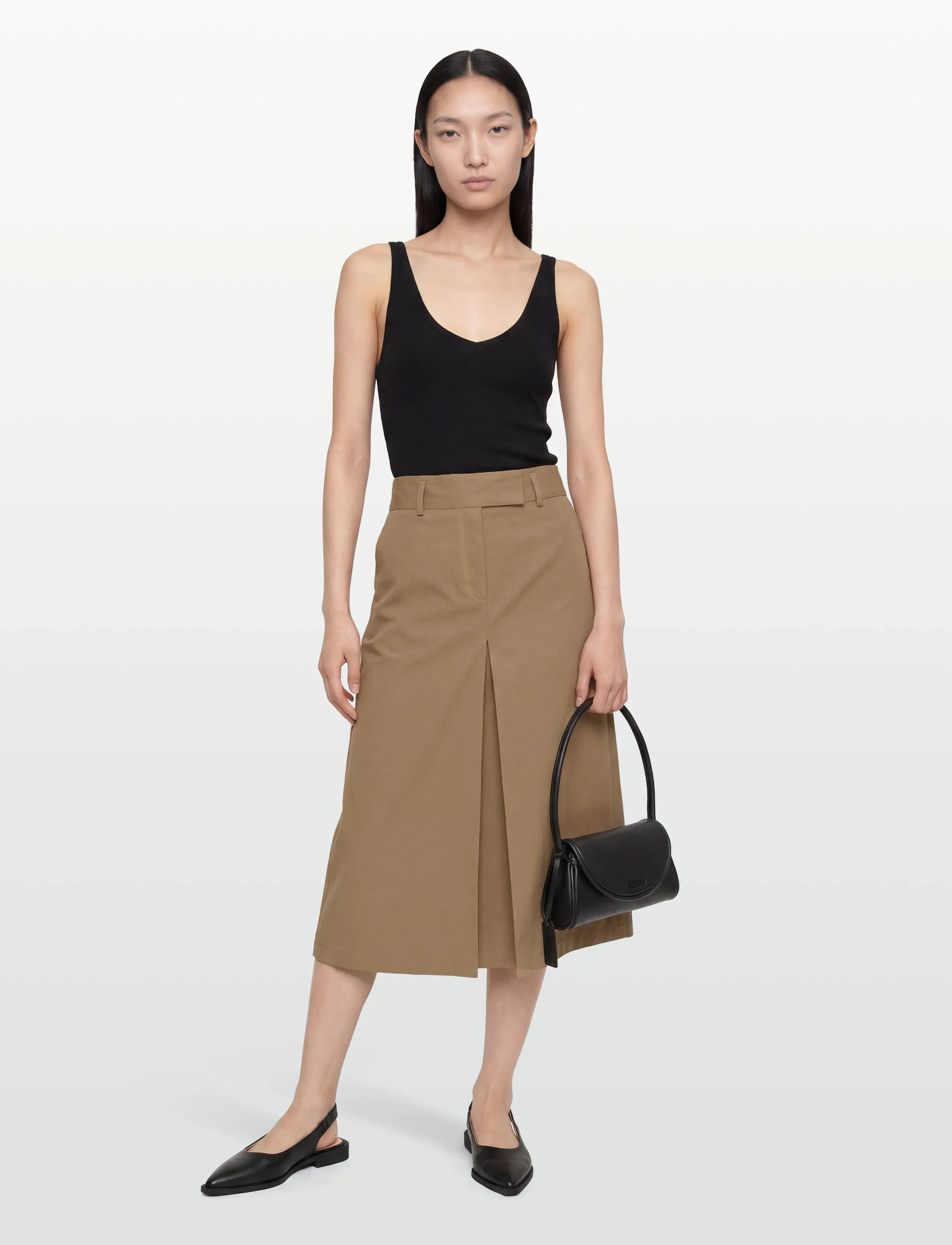 Filippa K Box Pleat Skirt - Pleated skirts - TAUPE BEIGE / brown