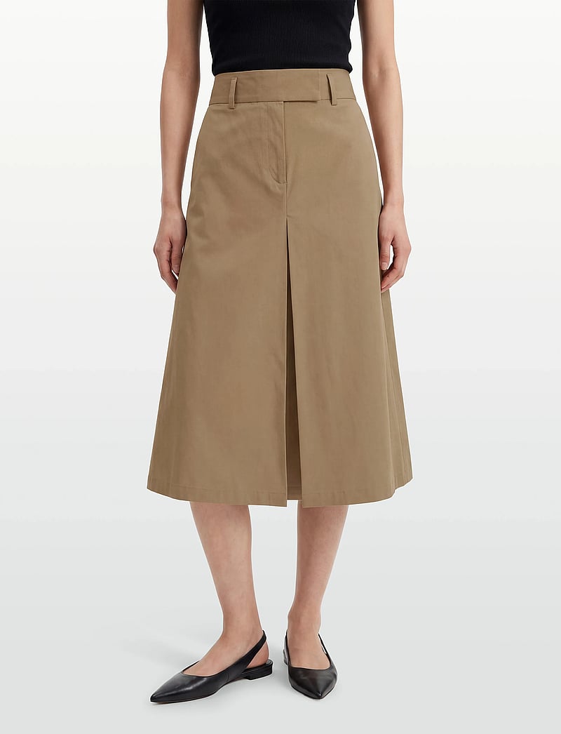 Filippa K - Box Pleat Skirt - midinederdele - taupe beige - 3