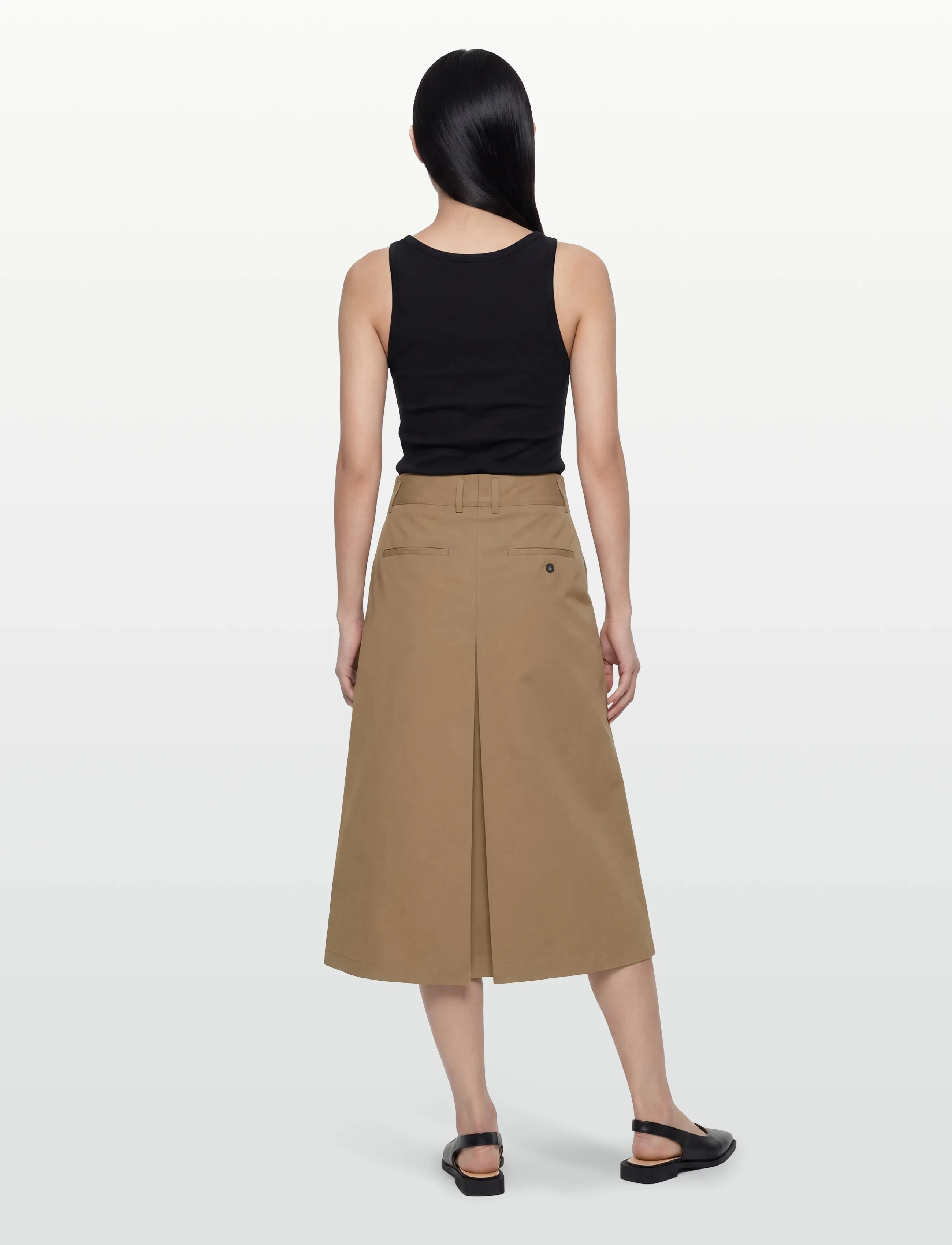 Filippa K - Box Pleat Skirt - midi-röcke - taupe beige - 4
