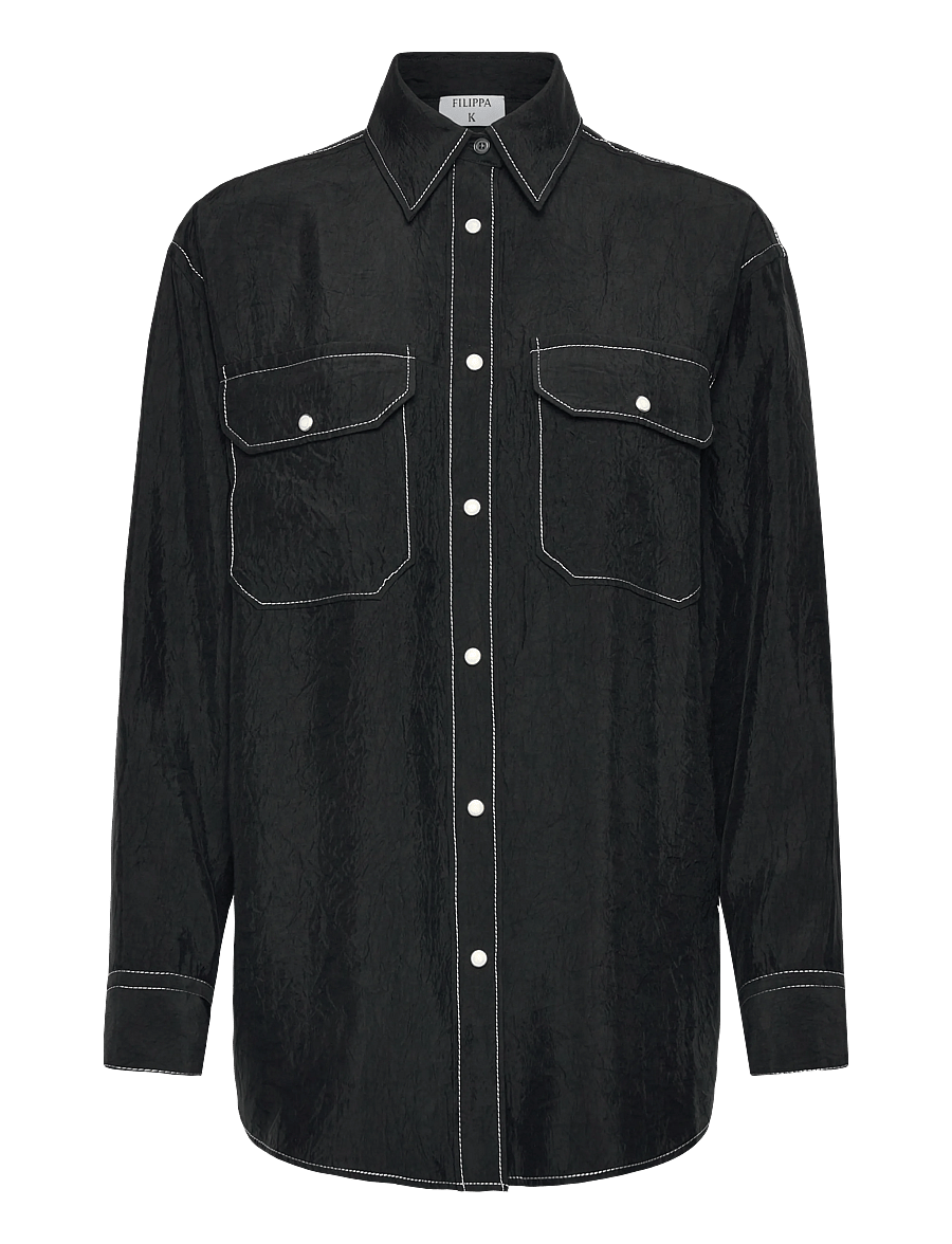 Filippa K - Fluid Work Shirt - jeansowe koszule - black - 1