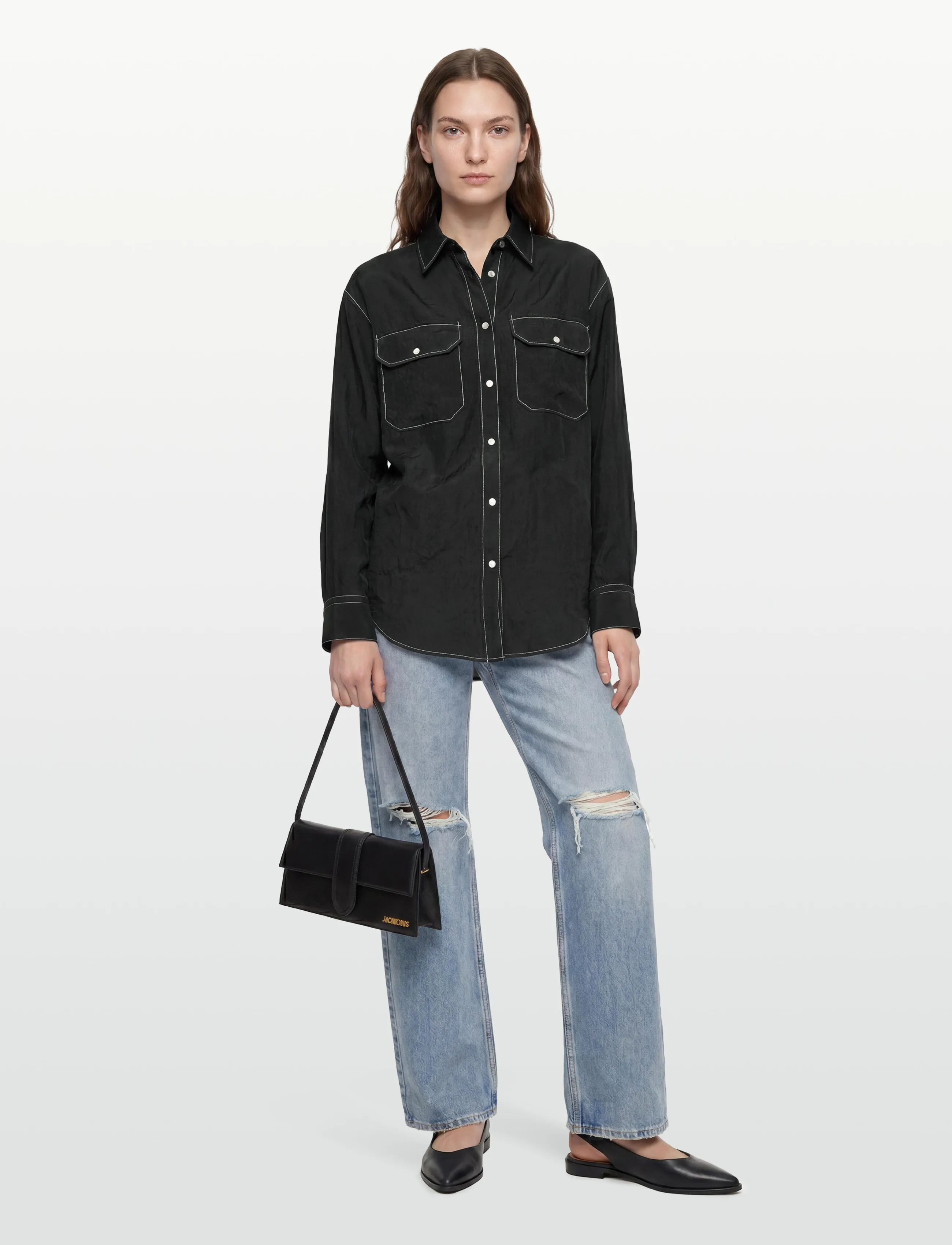 Filippa K Fluid Work Shirt - Hemden - BLACK / black